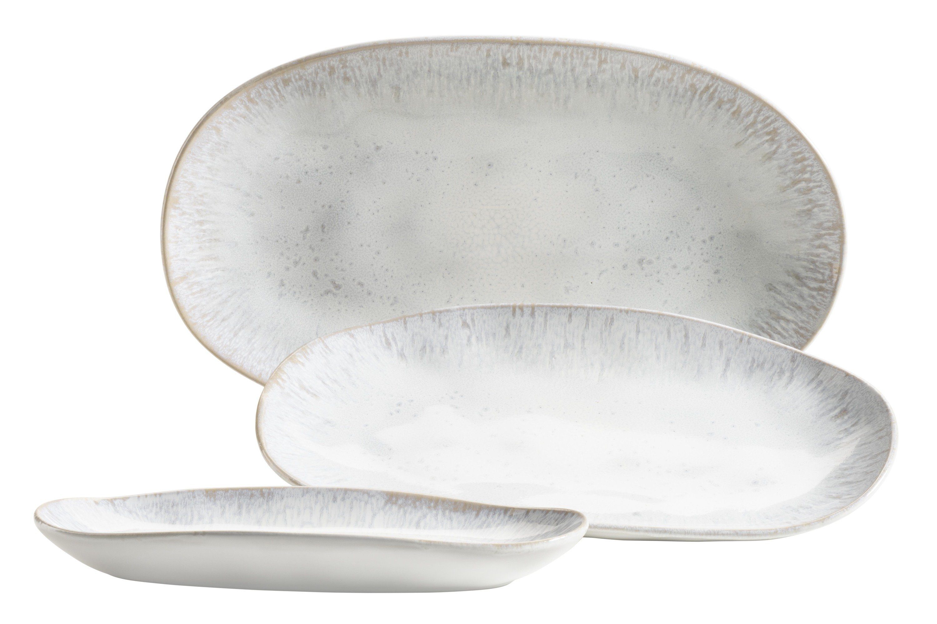 MÄSER Servierplatte Frozen, Steinzeug, (3-tlg)