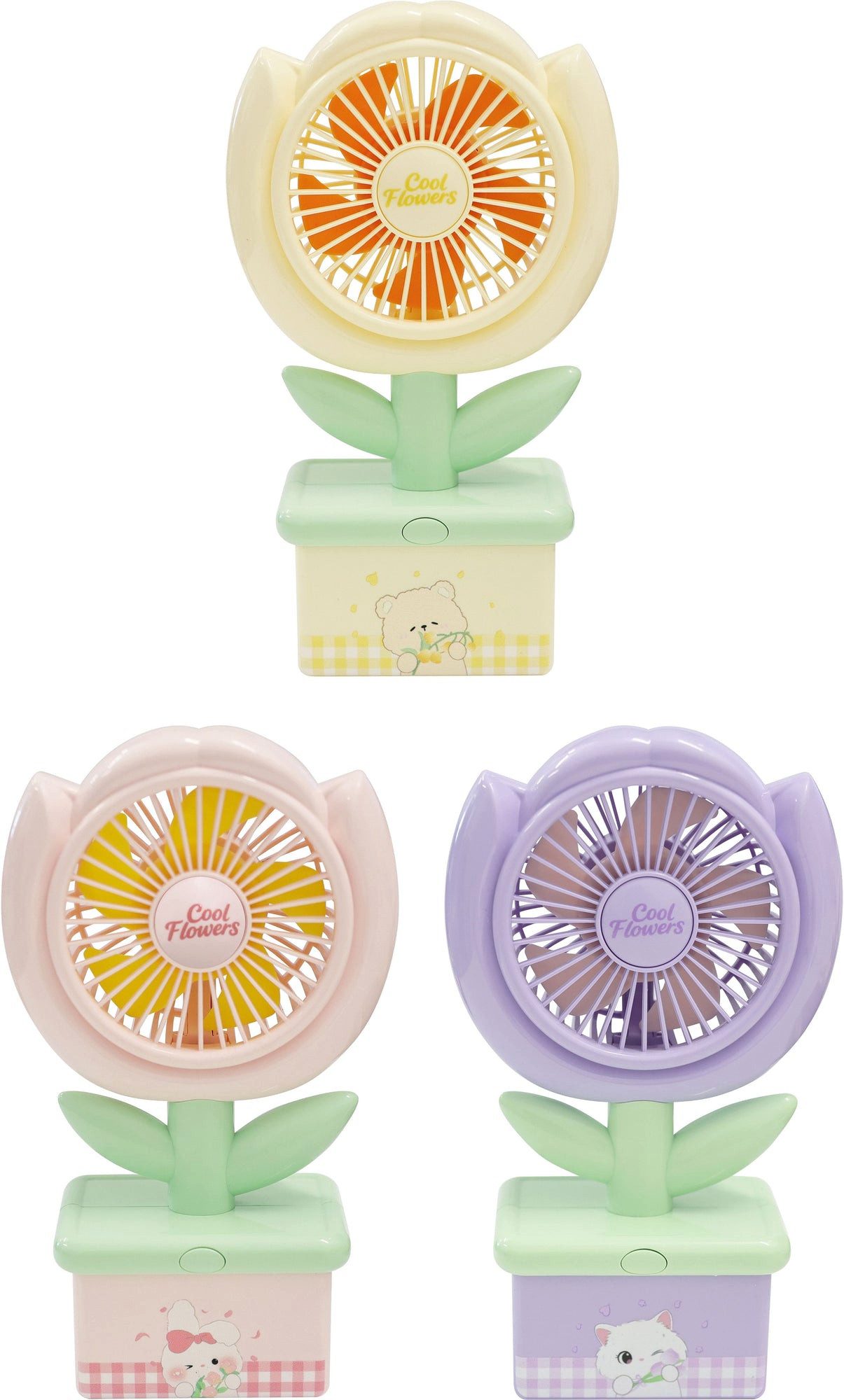Vedes Spiel Blumen-Handventilator, 1 von 3 Designs zufällig, USB