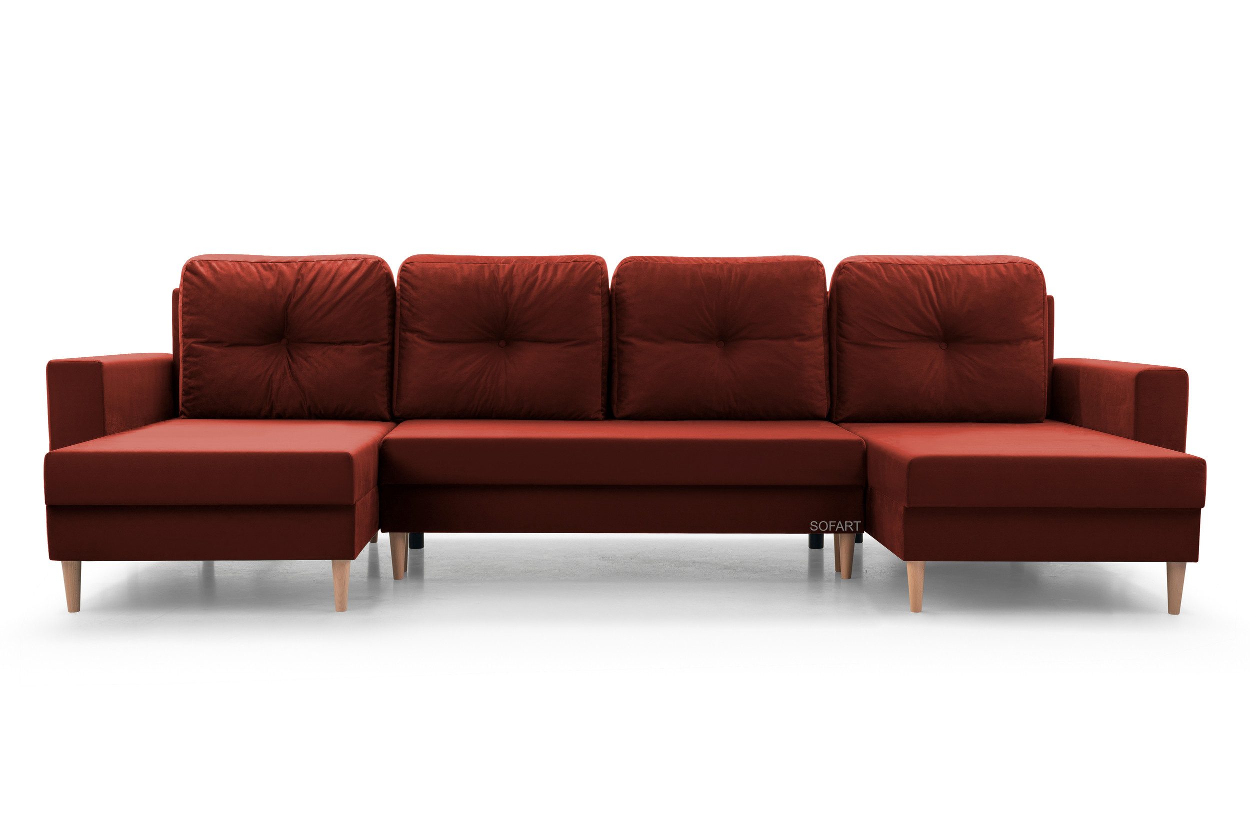 MOEBLO Wohnlandschaft CARL U, Ecksofa U-Form mit Schlaffunktion Eckcouch mit Bettkasten Sofa Couch Polsterecke U-Sofa - 300x142x90 cm, mit Bettkasten und Schlaffunktion, mit Relaxfunktion