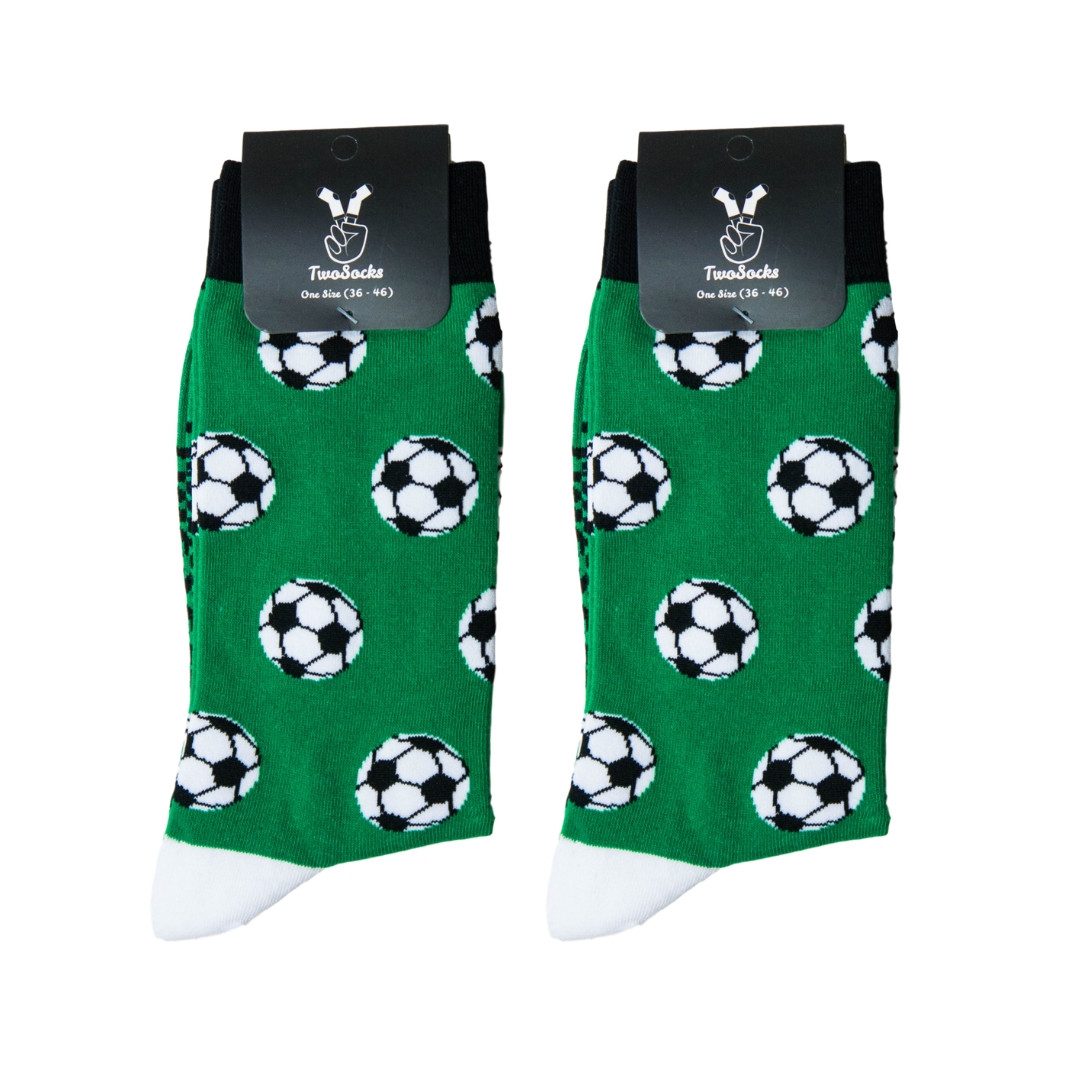 TwoSocks Freizeitsocken Fussball Socken lustige Socken Herren & Damen, Einheitsgröße (2-Paar)