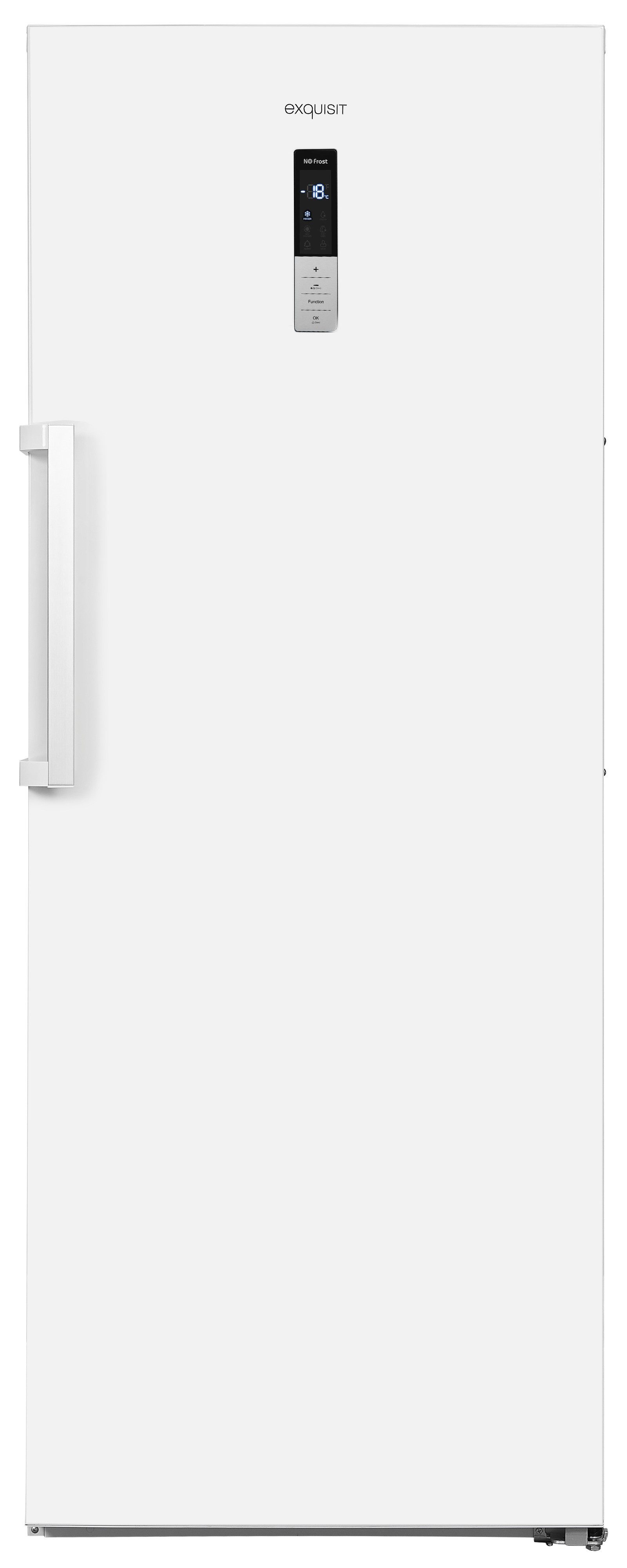 exquisit Gefrierschrank GS380-NF-H-050D weiss, 185,5 cm hoch, 71 cm breit, Türanschlag wechselbar