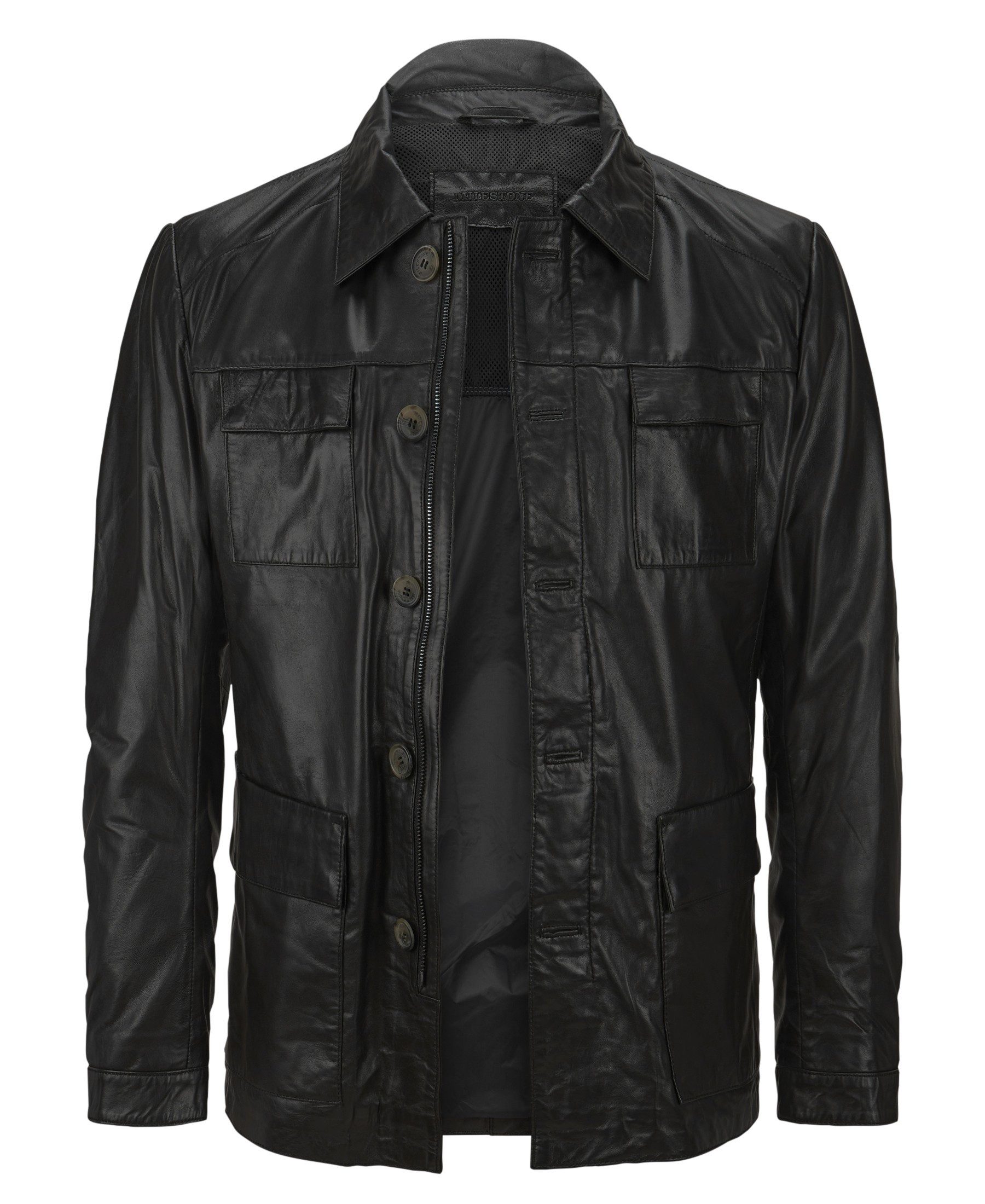 Milestone Lederjacke MSArturo Fieldjacke aus handgewachstem sehr dünnem Lammleder