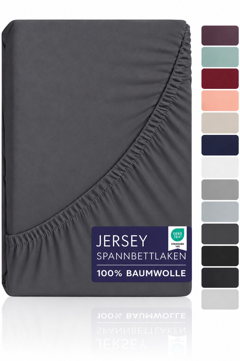 BRB HOME Spannbettlaken Spannbetttuch Jersey Baumwolle für Topper Boxspringbett, Baumwolle, Gummizug: Rundum, (1 Stück), Matratzen bis 27 cm Höhe, OEKO TEX Standard 100, Jersey Spannbetttuch