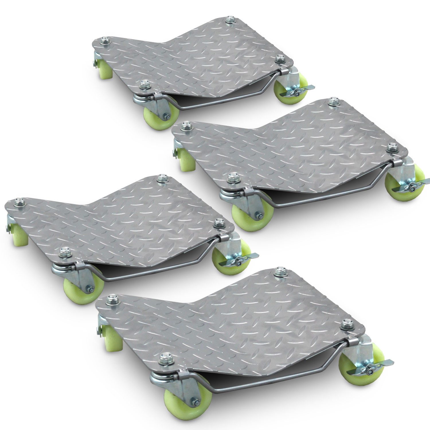 Bituxx Rangierwagenheber Rangierhilfe 680kg Silbern, Spar-Set, 4-tlg., MS-19002