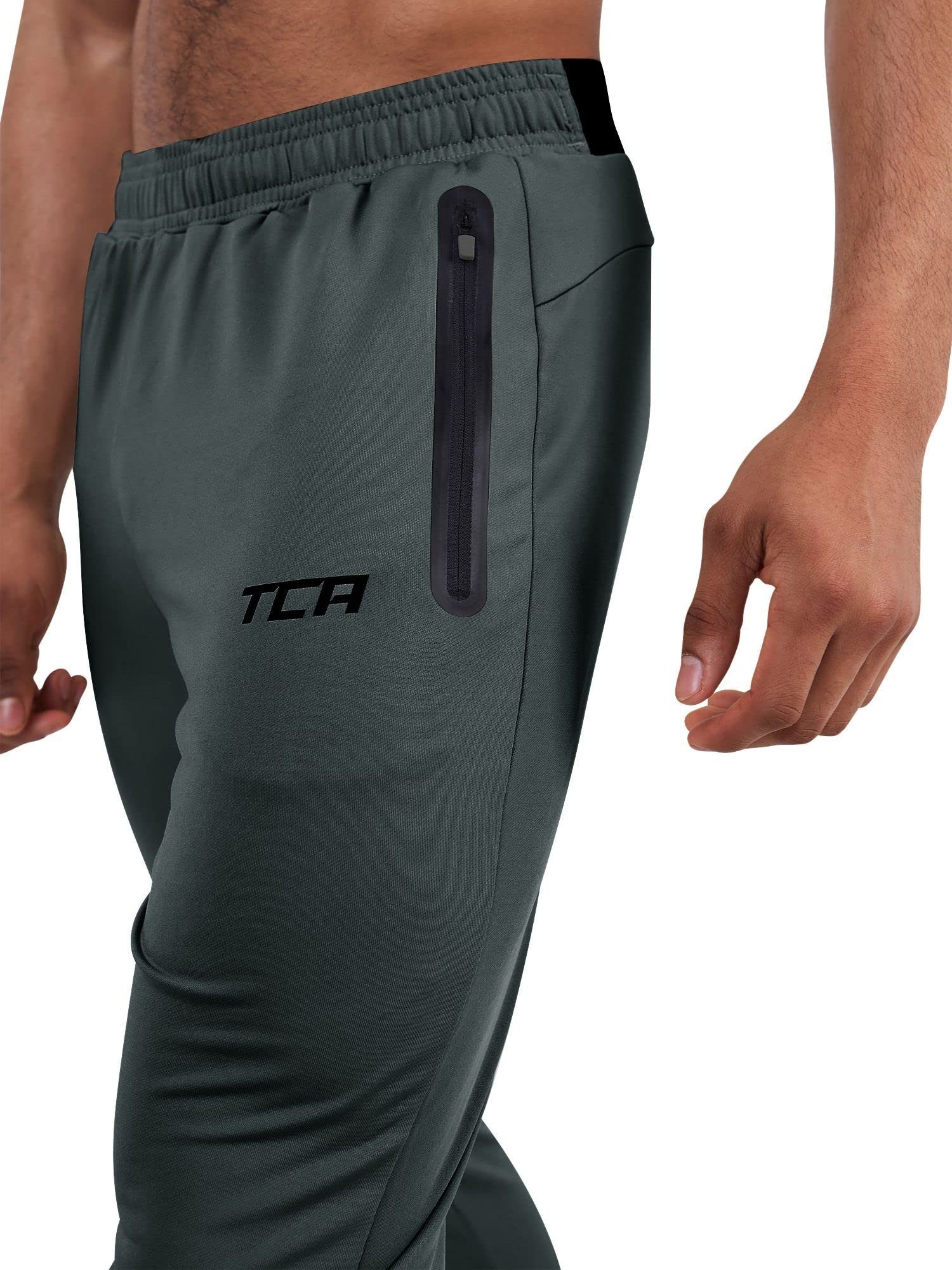 TCA Laufhose Herren mit Dunkelgrün - Jogginghosen TCA Reißverschlusstaschen