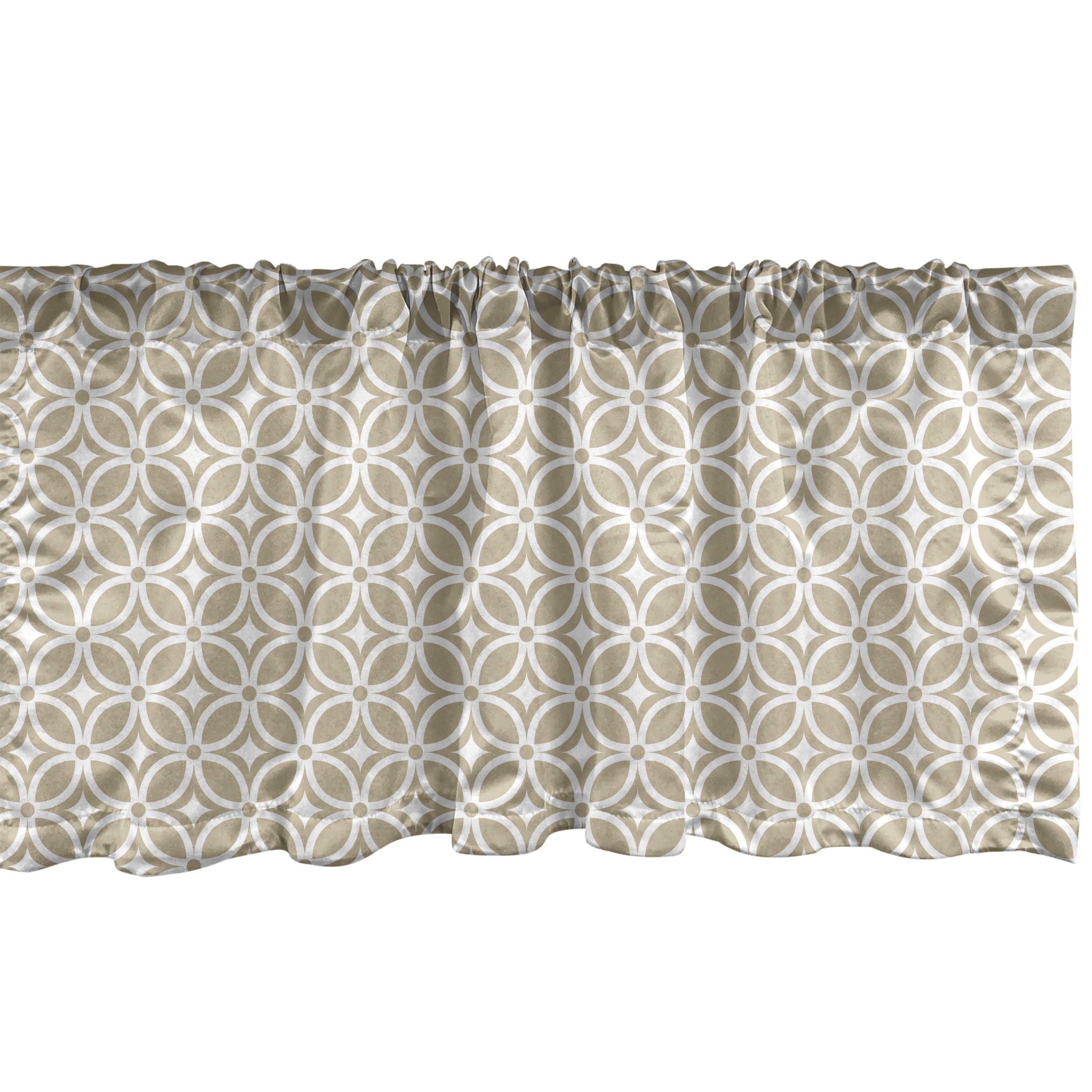 Scheibengardine Vorhang Volant für Küche Schlafzimmer Dekor mit Stangentasche, Abakuhaus, Microfaser, Geometrisch Repetitive Abstrakt Sterne
