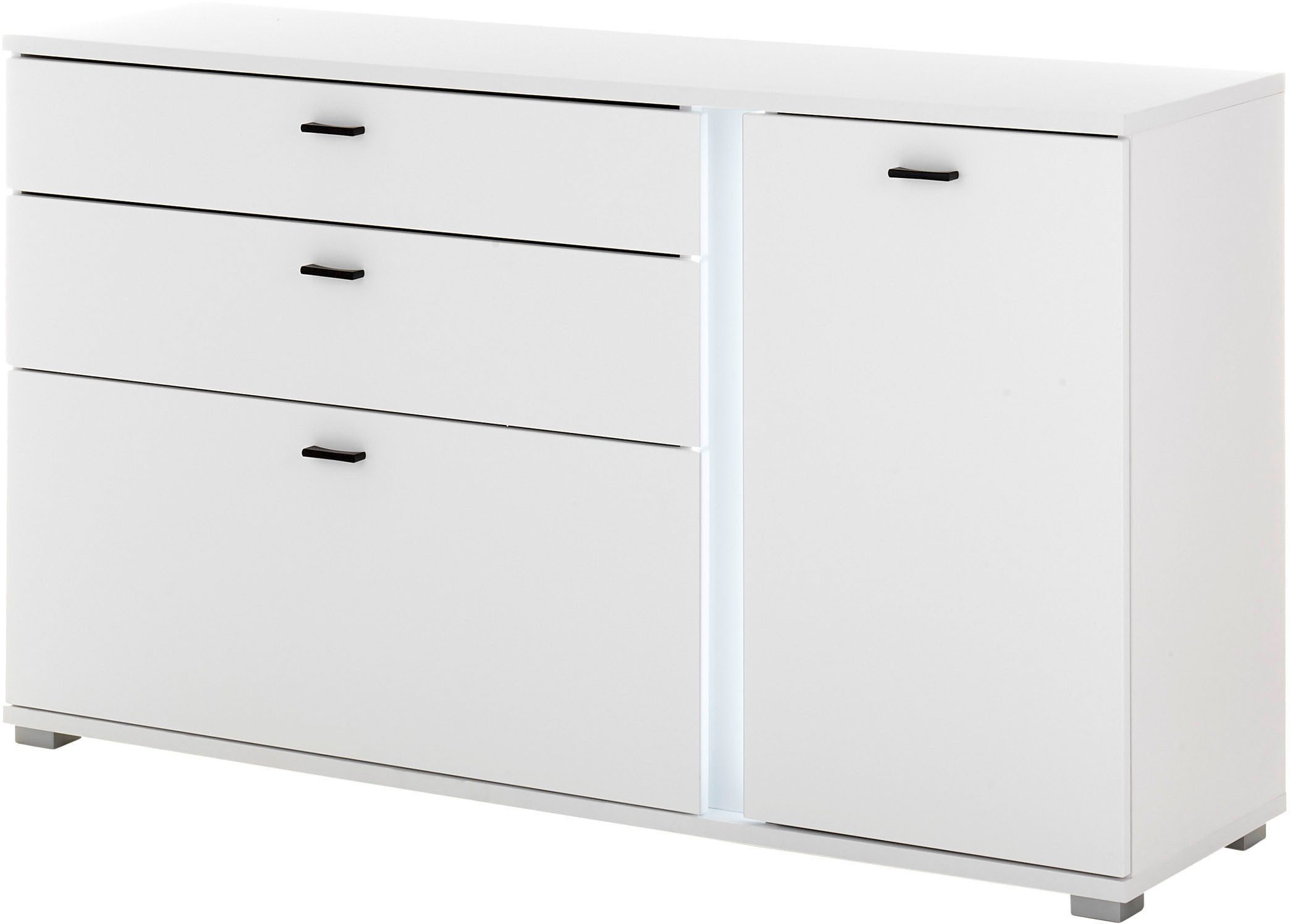 Home affaire Sideboard LONG ISLAND (1 St), in moderner Trendfarbe,inklusive senkrechter Beleuchtung,Breite 150 cm