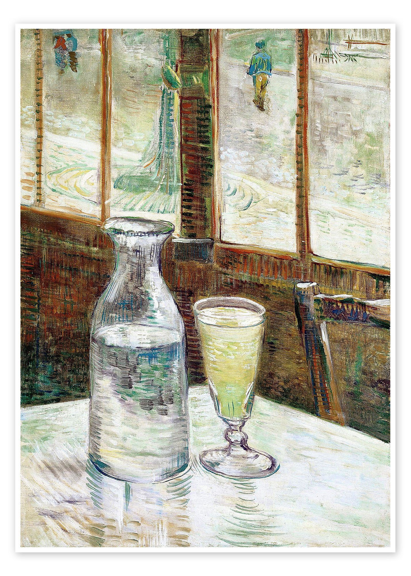 Posterlounge Poster Vincent van Gogh, Cafétisch mit Absint, Wohnzimmer Malerei