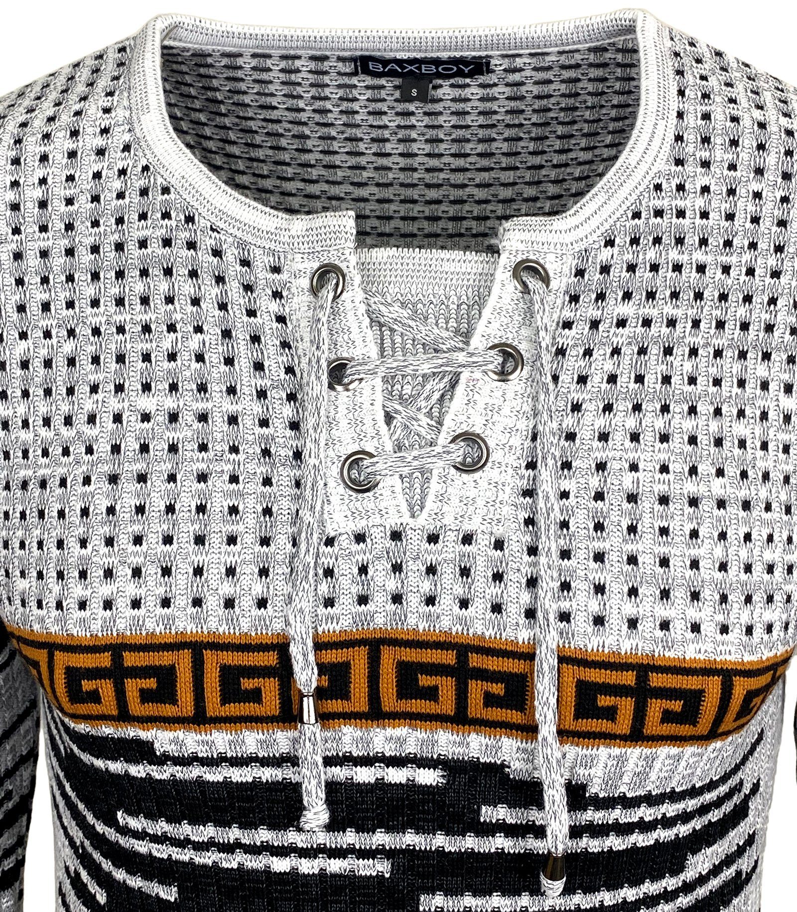 Baxboy Strickpullover BAXBOY Herren stylischer Rundhals Strick-Pullover B-52156