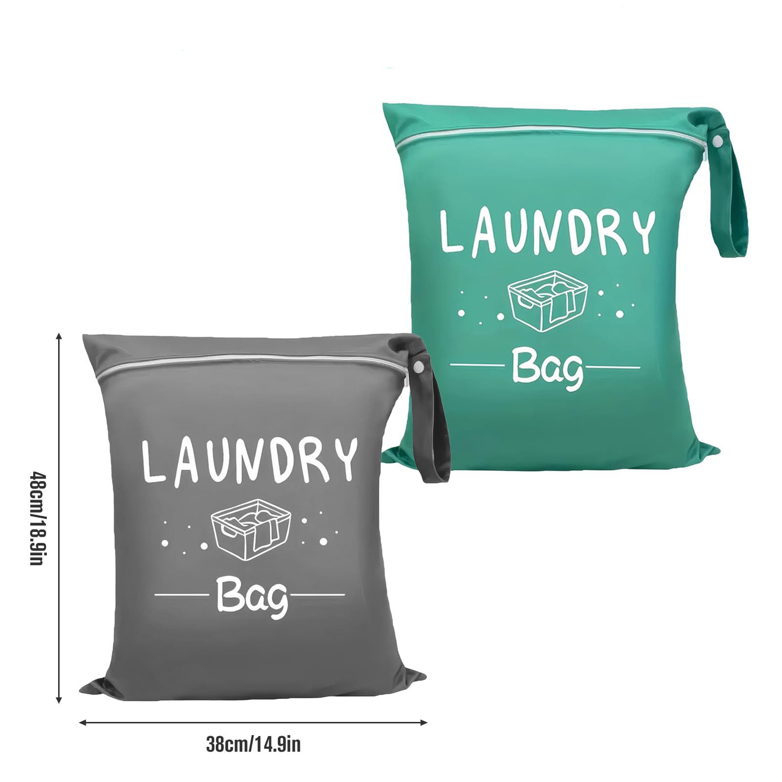Agger Wäschesack 4er Set Reise-Wäschebeutel – Leichte Nassbeutel für Kleidung, 38×48cm (4 St), faltbare Wäschesäcke für Reisen, Camping, Schwimmen & Urlaub – Bild 2 von 5