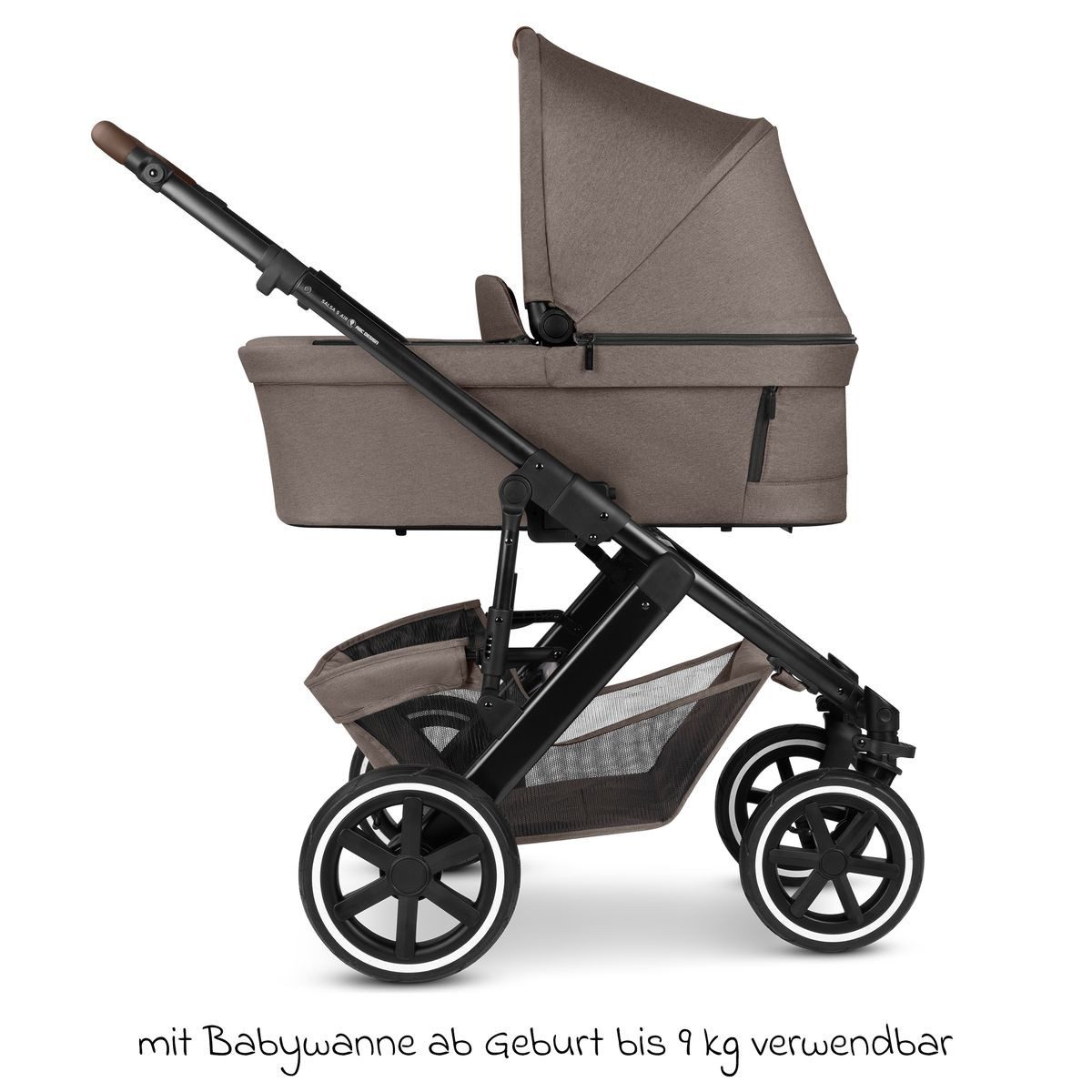 ABC Design Kombi-Kinderwagen Salsa 5 Air - Pure - Nature, 2in1 Kinderwagen Set mit Babywanne, Sportsitz, Wickeltasche & Fußsack