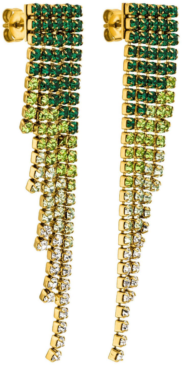 Purelei Paar Сережки-гвоздики Schmuck Geschenk Green Glow Сережки, 23452, mit Kristallstein
