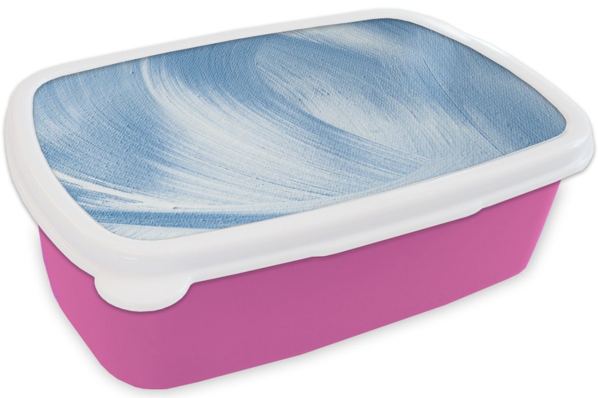 Gestaltung, rosa - Kinder, Brotbox Erwachsene, Kunststoff, Brotdose Acrylfarbe Snackbox, Mädchen, Lunchbox Blau Kunststoff (2-tlg), - für MuchoWow