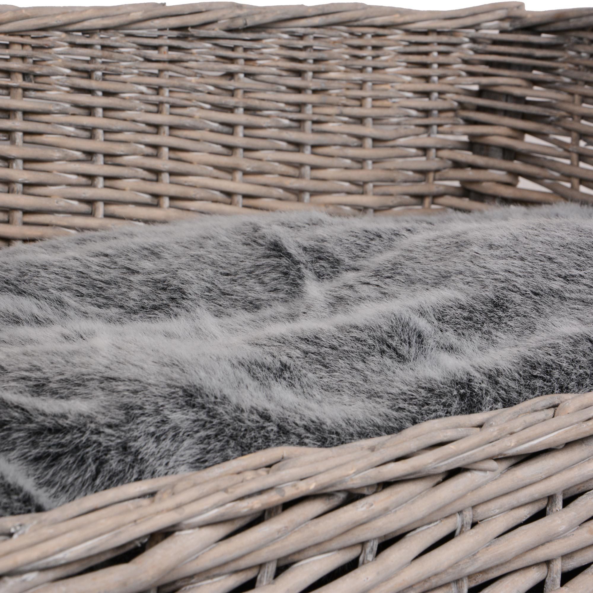 UNUS ANIMALS Tierkorb Haustierkorb eckig mit Kissen, Hundebett, Hunde-Couch, Haustierbett, Körbchen, Katzenkorb, Katzenbett – Bild 5 von 5