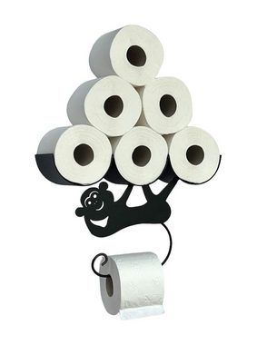DanDiBo Toilettenpapierhalter Toilettenpapierhalter Schwarz Wand Metall Affe Klopapierhalter