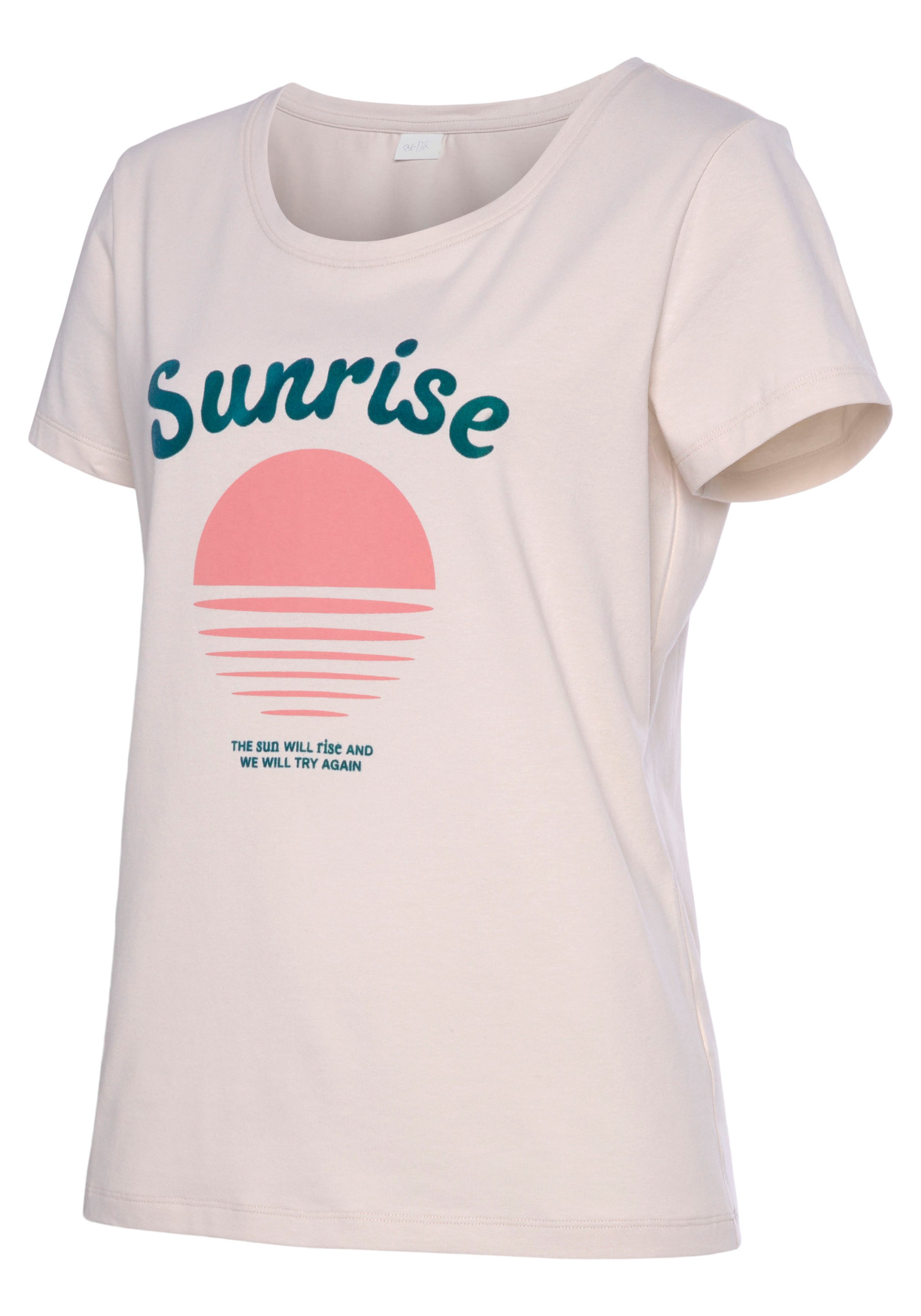 Vivance by Lascana Kurzarmshirt mit schönem Frontprint, Loungewear – Bild 5 von 5