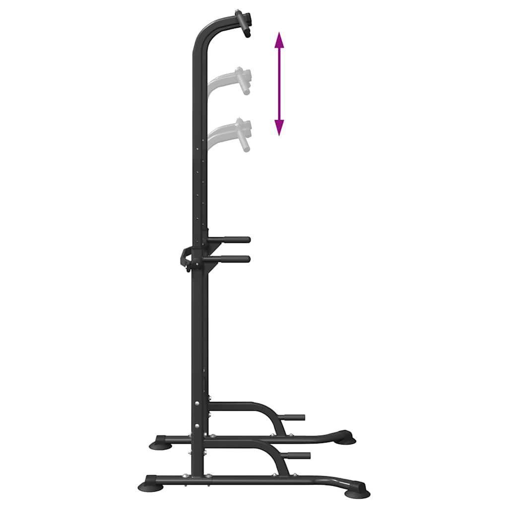 vidaXL Hantel-Wandhalterung Power Turm Dip Station Schwarz 102 x 95 x 210 cm, (1-St)