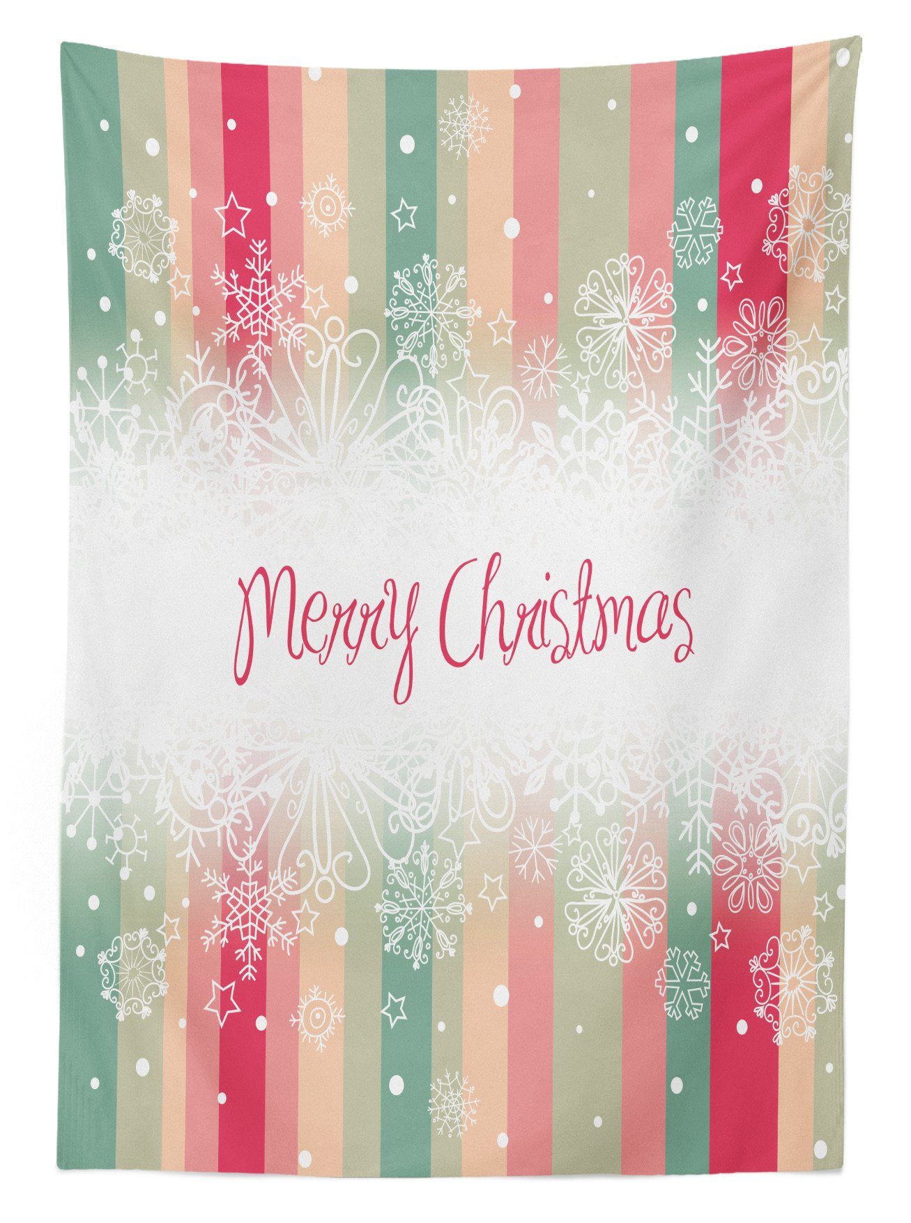 Tischdecke Klare Bunte Farben, Weihnachten Abakuhaus Waschbar geeignet Streifen Bereich Außen Neujahr den Farbfest Für