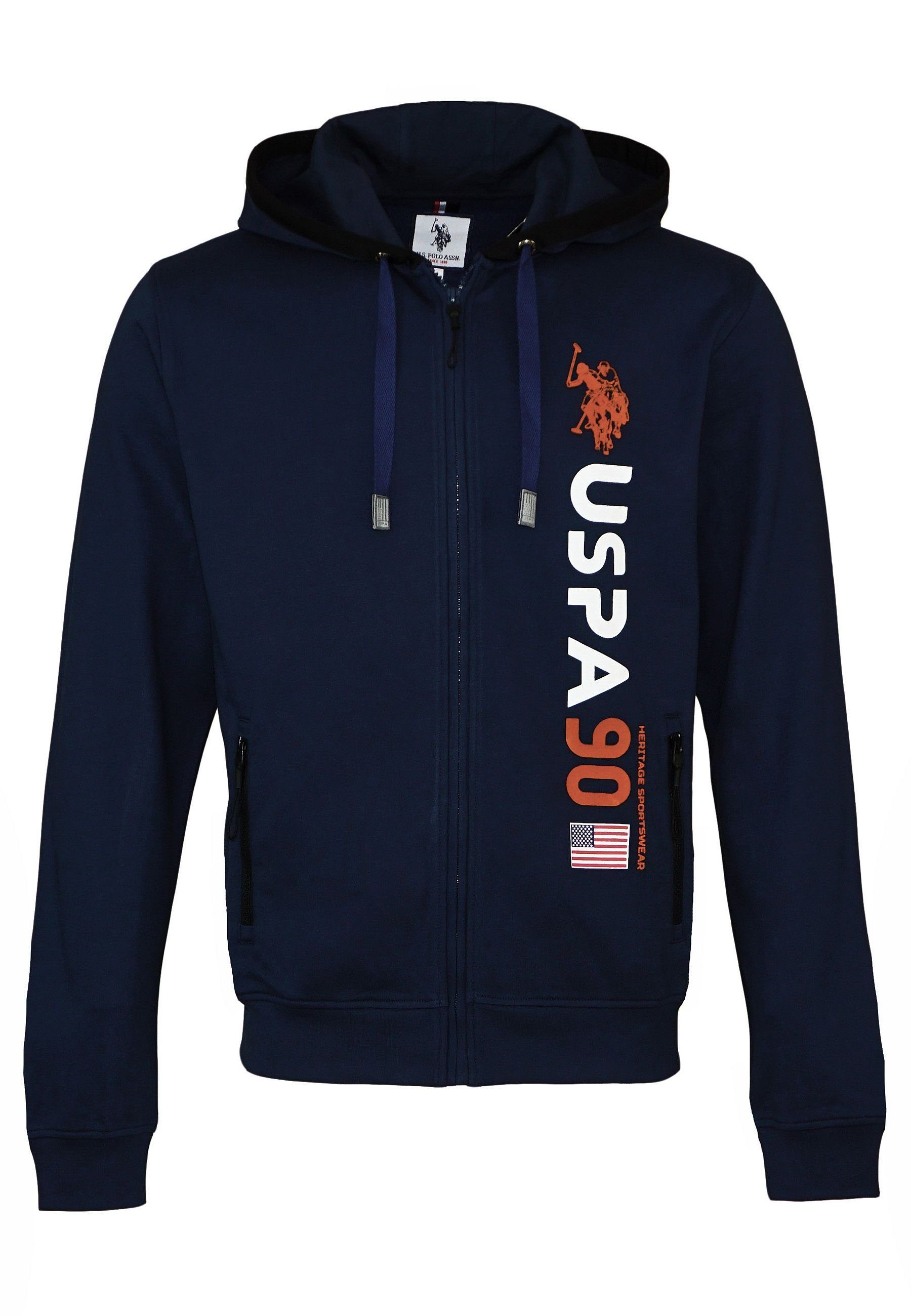 Frühbuchungsrabatt U.S. Polo Assn Kapuzensweatjacke Hooded 90 Jacke Sweatjacket (1-tlg) dunkelblau USPA