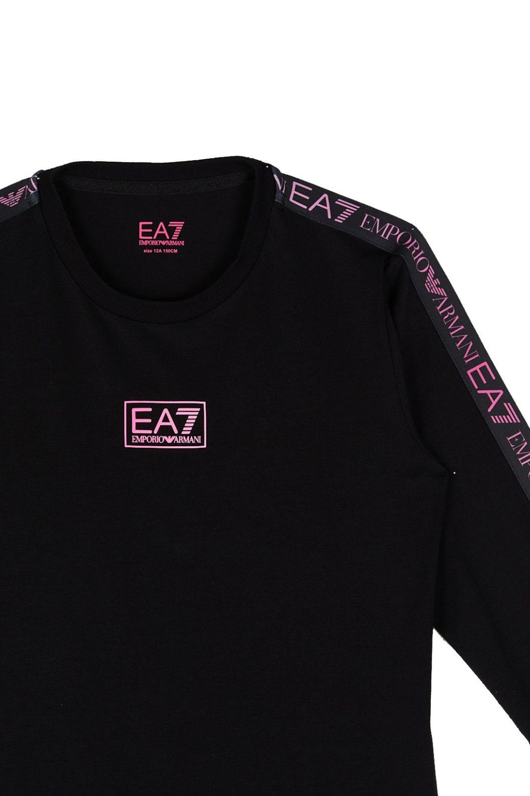 Emporio Armani Langarmshirt EA7 Emporio Armani Kids T-Shirt schwarz pink series Adler Logoprint