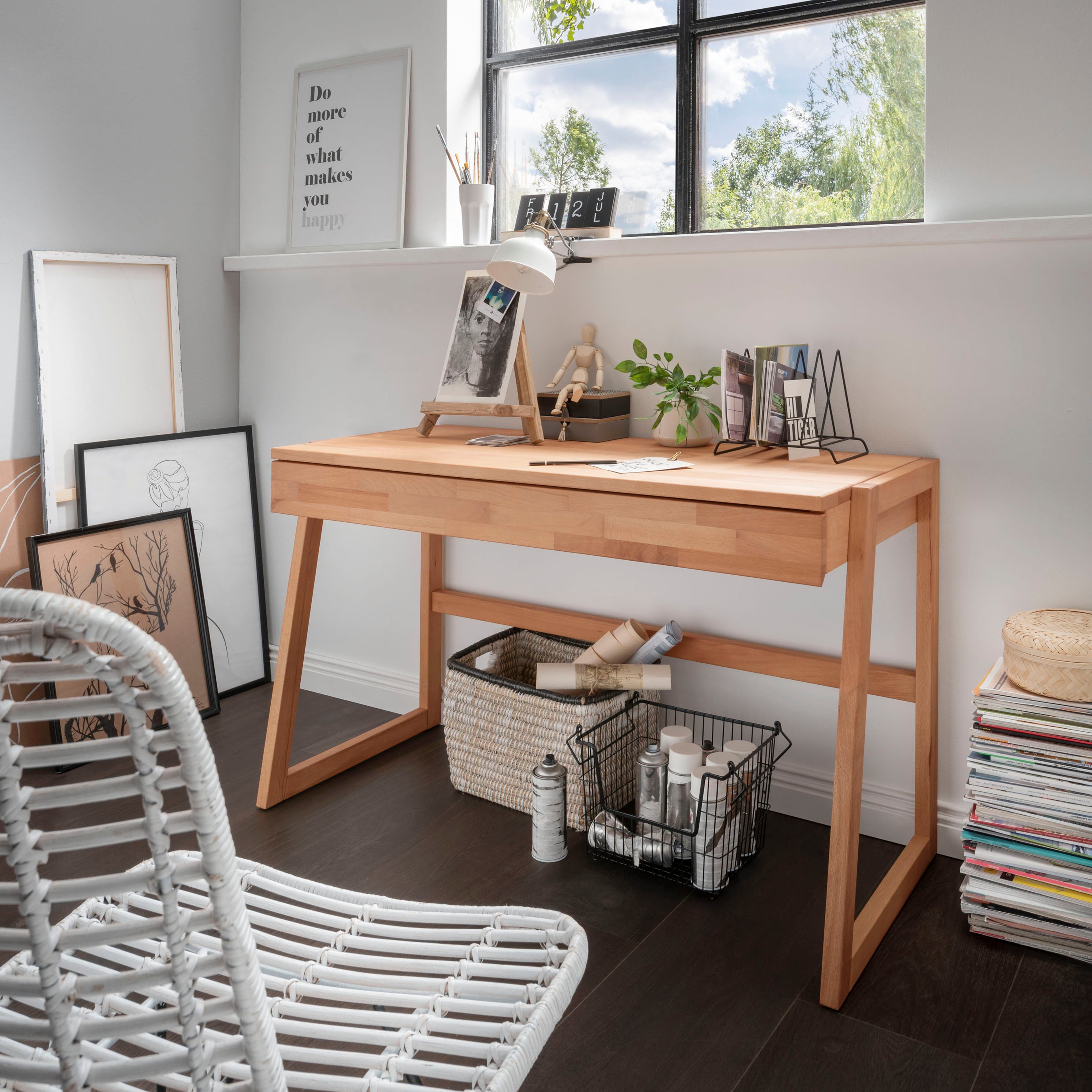 Home affaire Laptoptisch Dura, aus Massivholz, mit Soft-Close Funktion der Schubladen