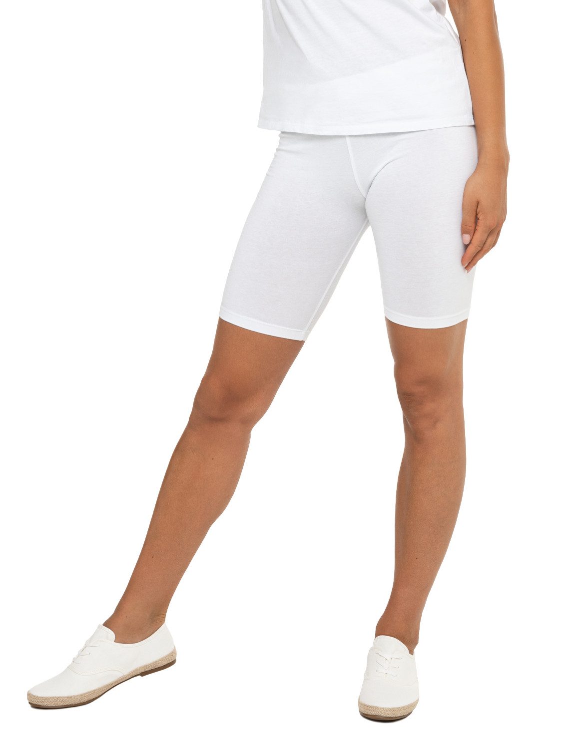 celodoro Shorts Damen Kurzleggings Stretch-Jersey Radlerhose aus Baumwolle