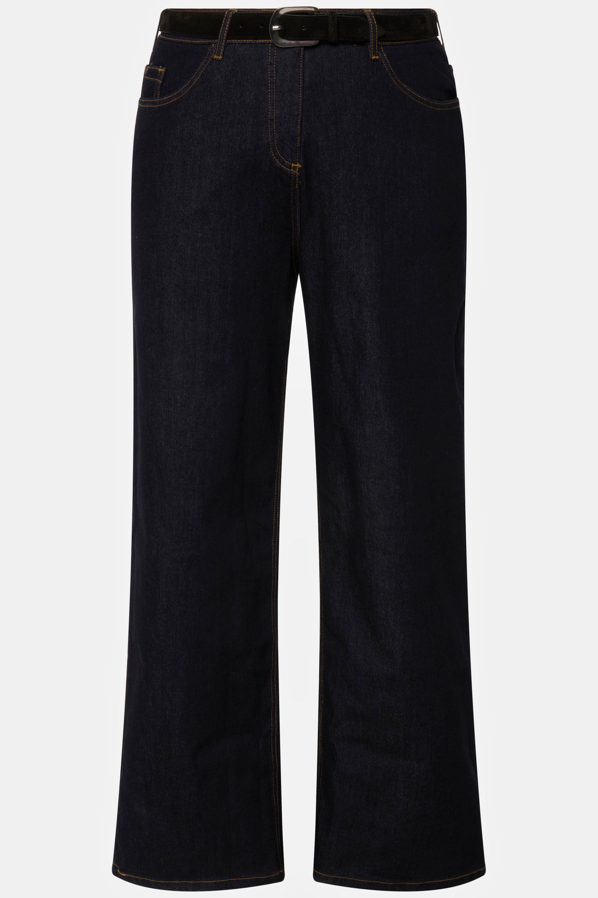 Jeans weites Funktionshose Bein 5-Pocket-Schnitt Mary Ulla dark blue Popken denim