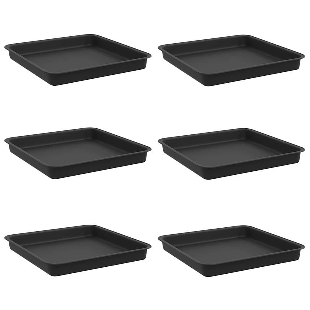 vidaXL Blumentopf Quadratisches Blumentablett 6 stk. Schwarz 18 x 18 x 2 cm (6 St)