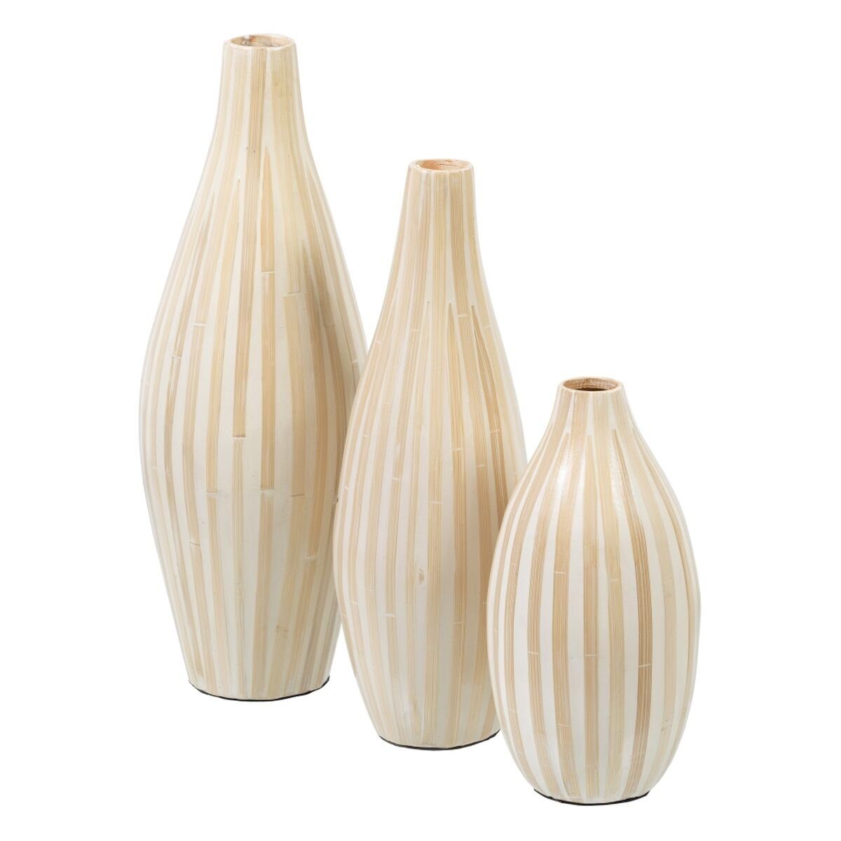 18 x Bambus Dekovase 52 cm x Beige 18 Vase Bigbuy