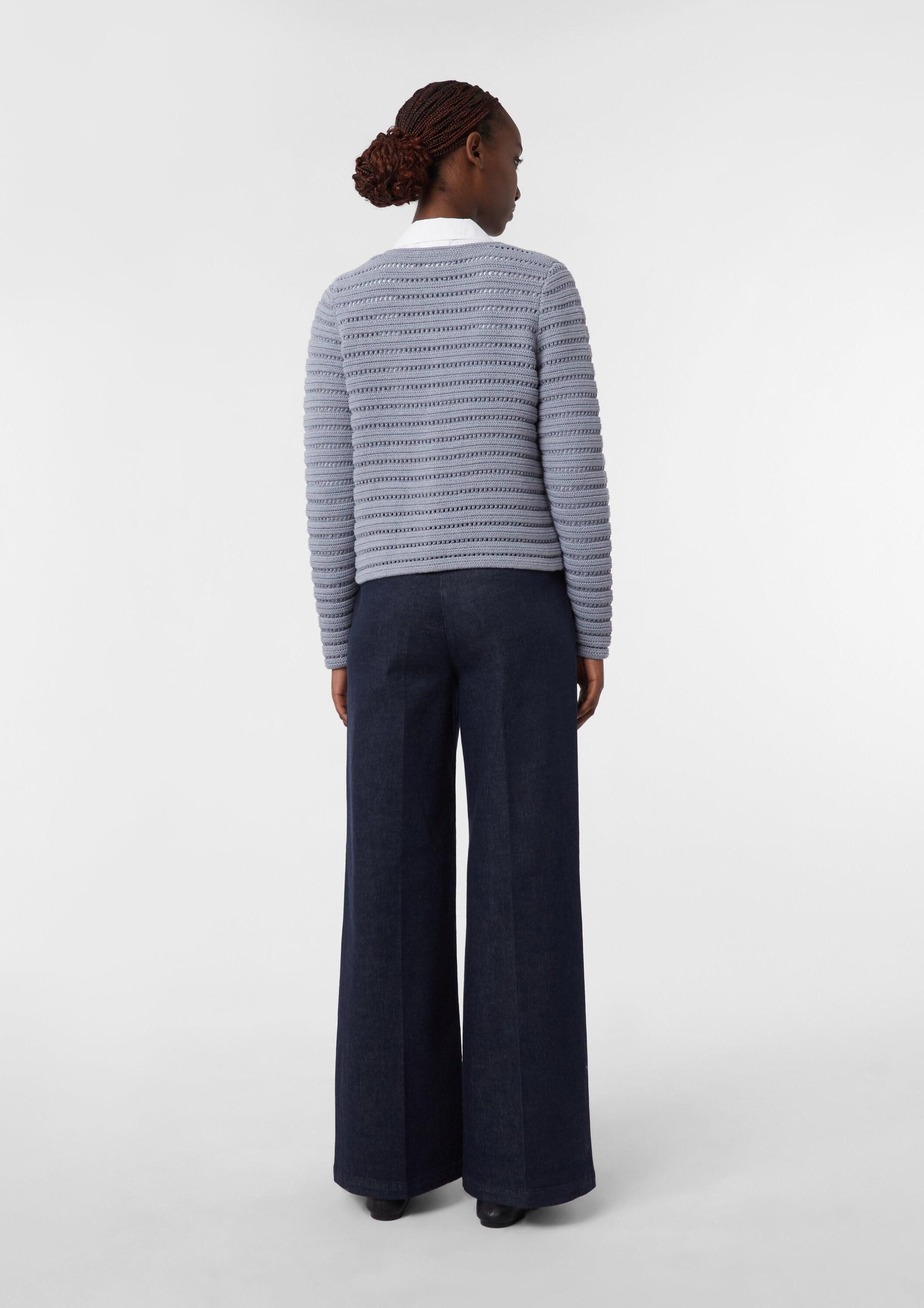 comma Cardigan Strickjacke Kurzer Cardigan mit Strukturmuster und Leistenta günstig online kaufen