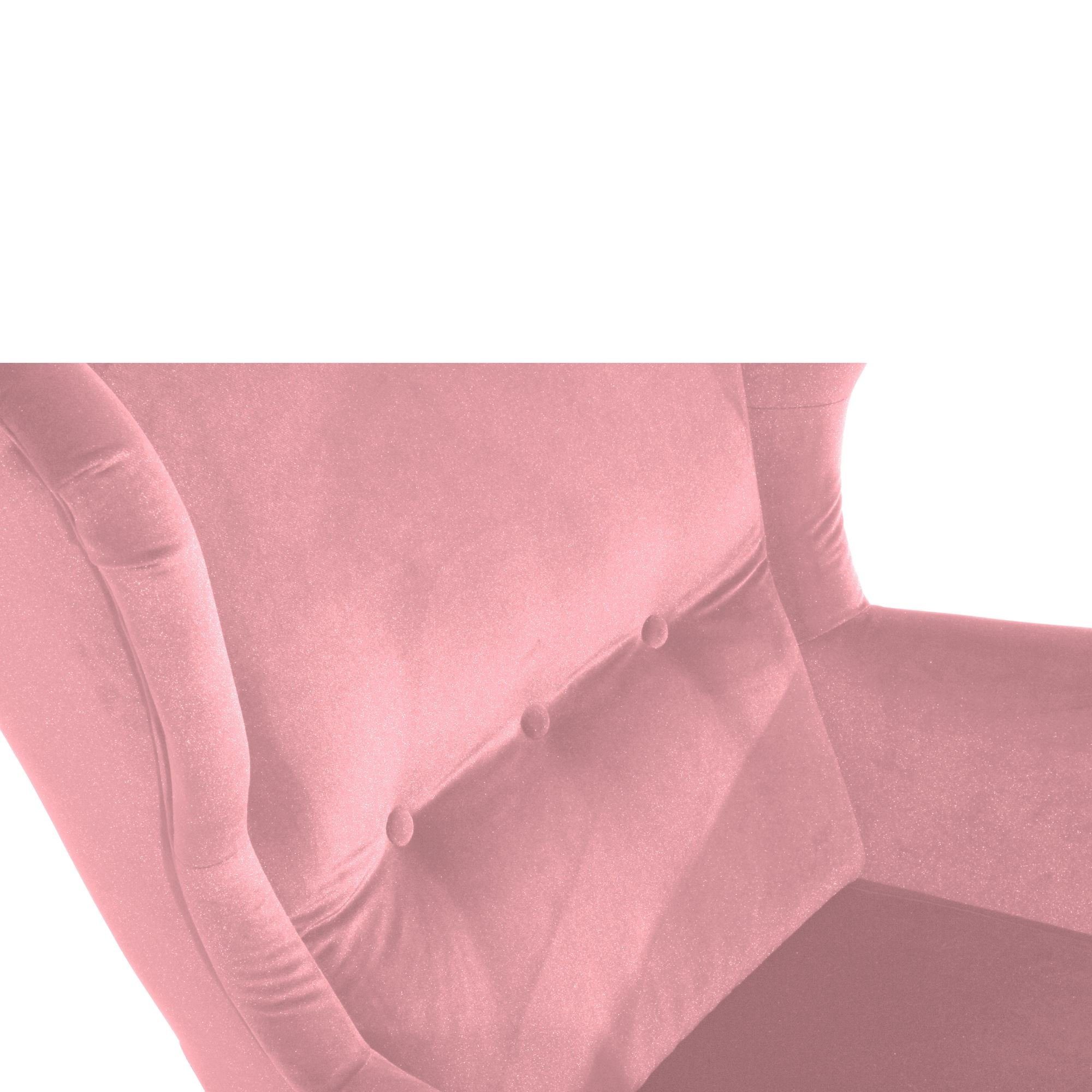 Samtvelours 21471 natur Bezug Sessel hochwertig Kostenlosem Kallista Ohrenbackensessel Sitz rosé / inkl. 58 verarbeitet,bequemer Kessel Buche aufm 1-St), Versand, (Sparpreis