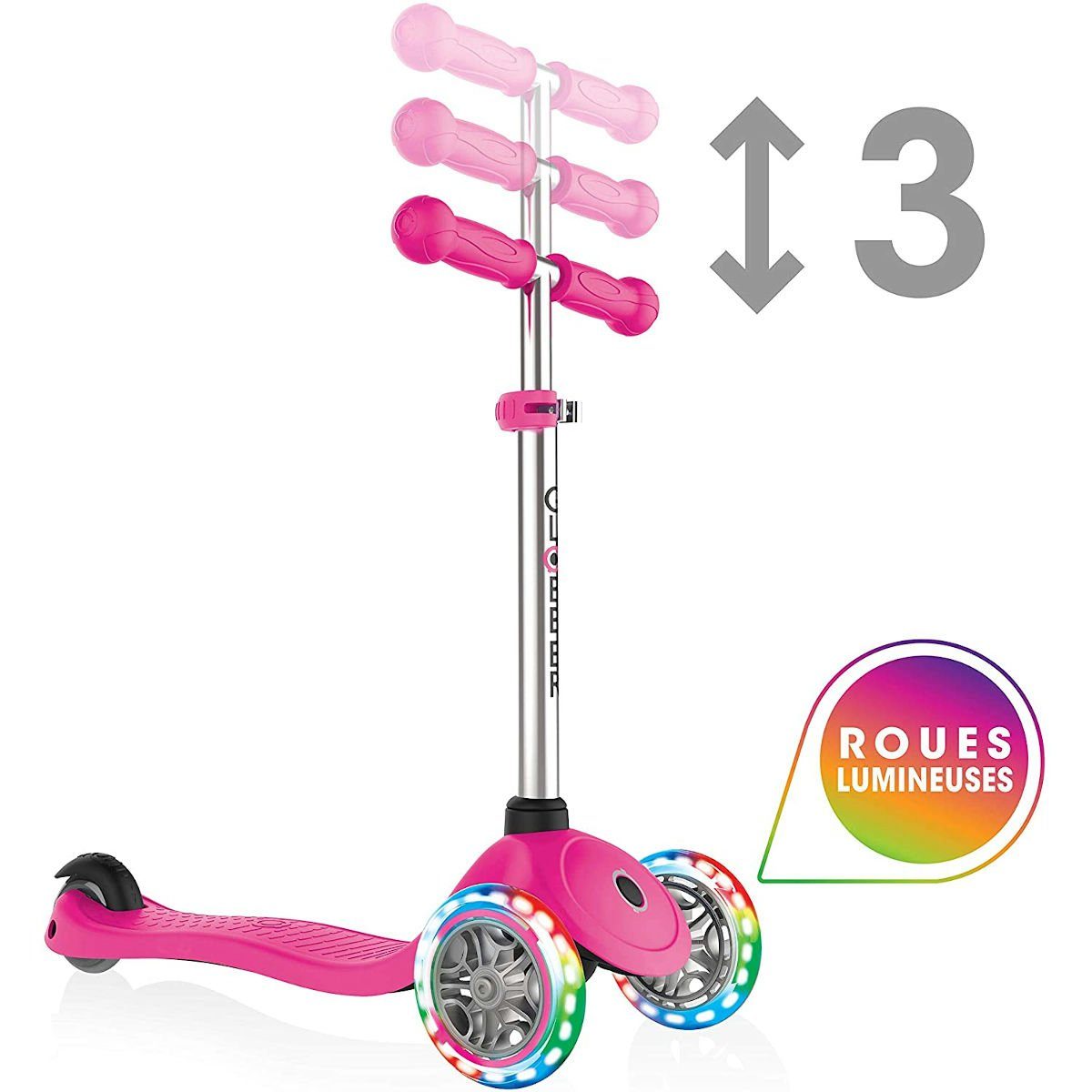 authentic Leuchtr Globber Lights Sports & sports Primo Laufrad mit Neon toys Roller Kinderscooter Pink Authentic