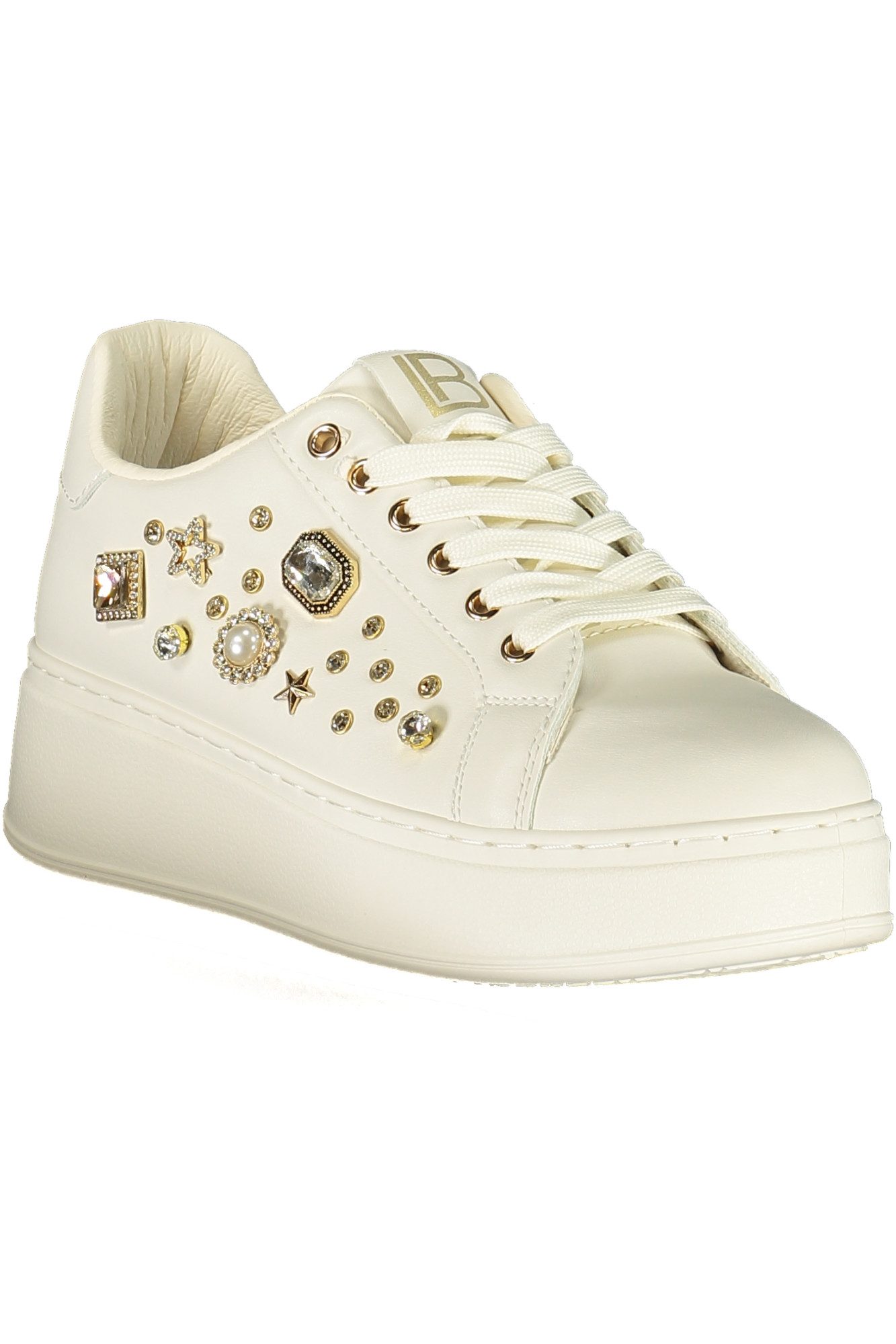 Laura Biagiotti Sneaker Elegante Weißer Damensportschuh mit Strass und