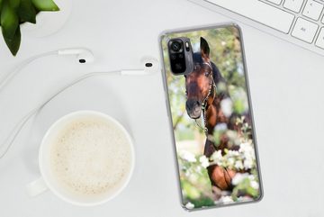MuchoWow Handyhülle Pferde - Blüte - Frühling - Tiere, Phone Case, Handyhülle Xiaomi Redmi Note 10, Silikon, Schutzhülle