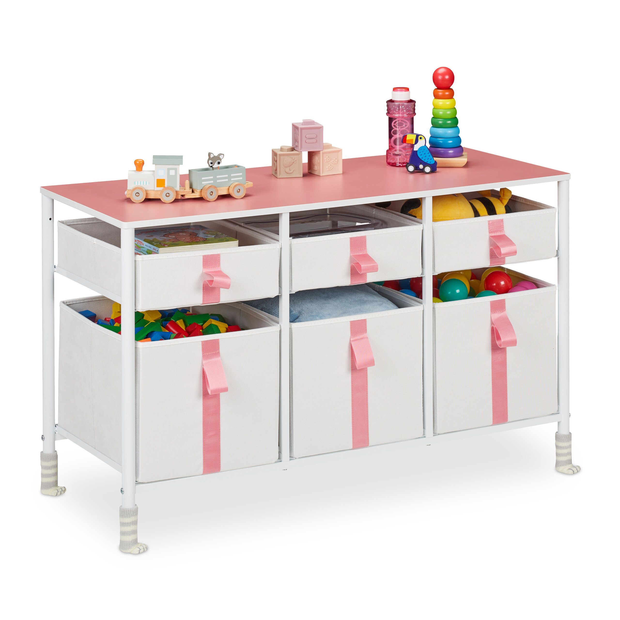 relaxdays Kommode für Kinder 6 Schublade
