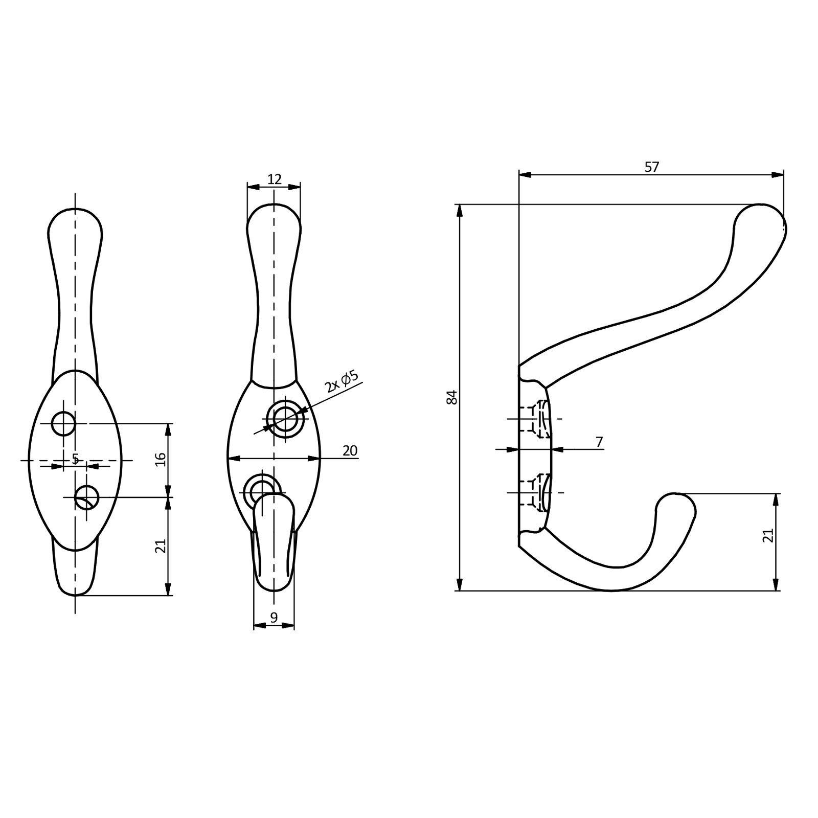 SO-TECH® Garderobenhaken Garderobenhaken SOFIA Kleiderhaken Wandhaken mit verschieden – Bild 2 von 3
