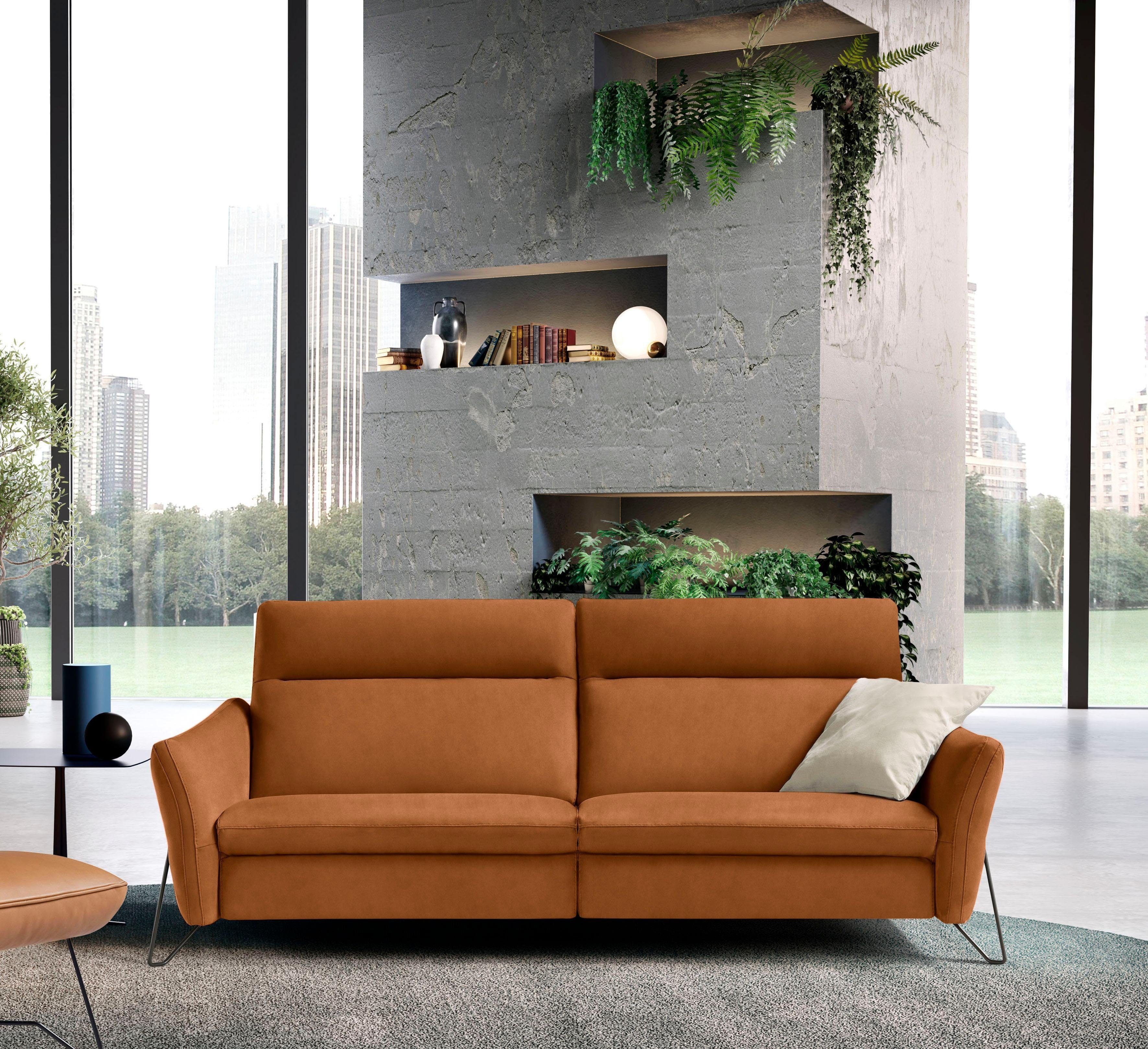 Egoitaliano 2-Sitzer Gaia, modern, elegant und super komfortabel mit hoher Rückenlehne, erstklassiger Sitzkomfort, Inkl. 2 Relaxfunktionen, mit Designfuß