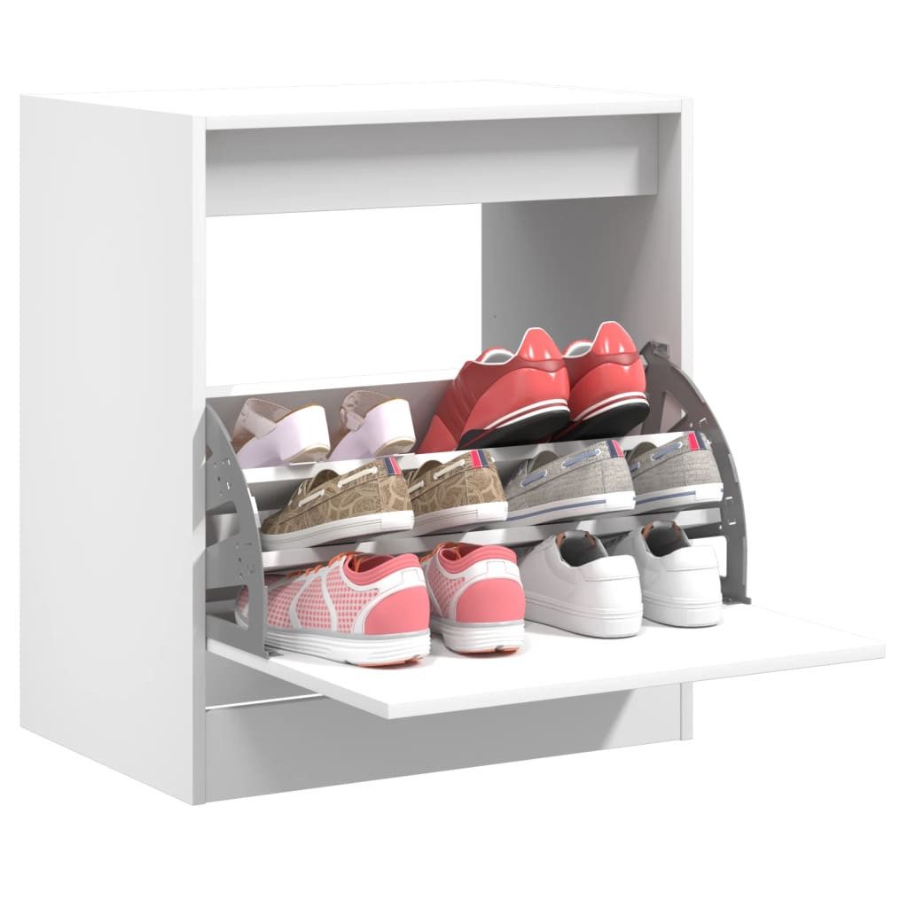 vidaXL Schuhschrank 60 x 42 x 69 cm Schuhschrank Weiß 60x42x69 cm Spanplatte