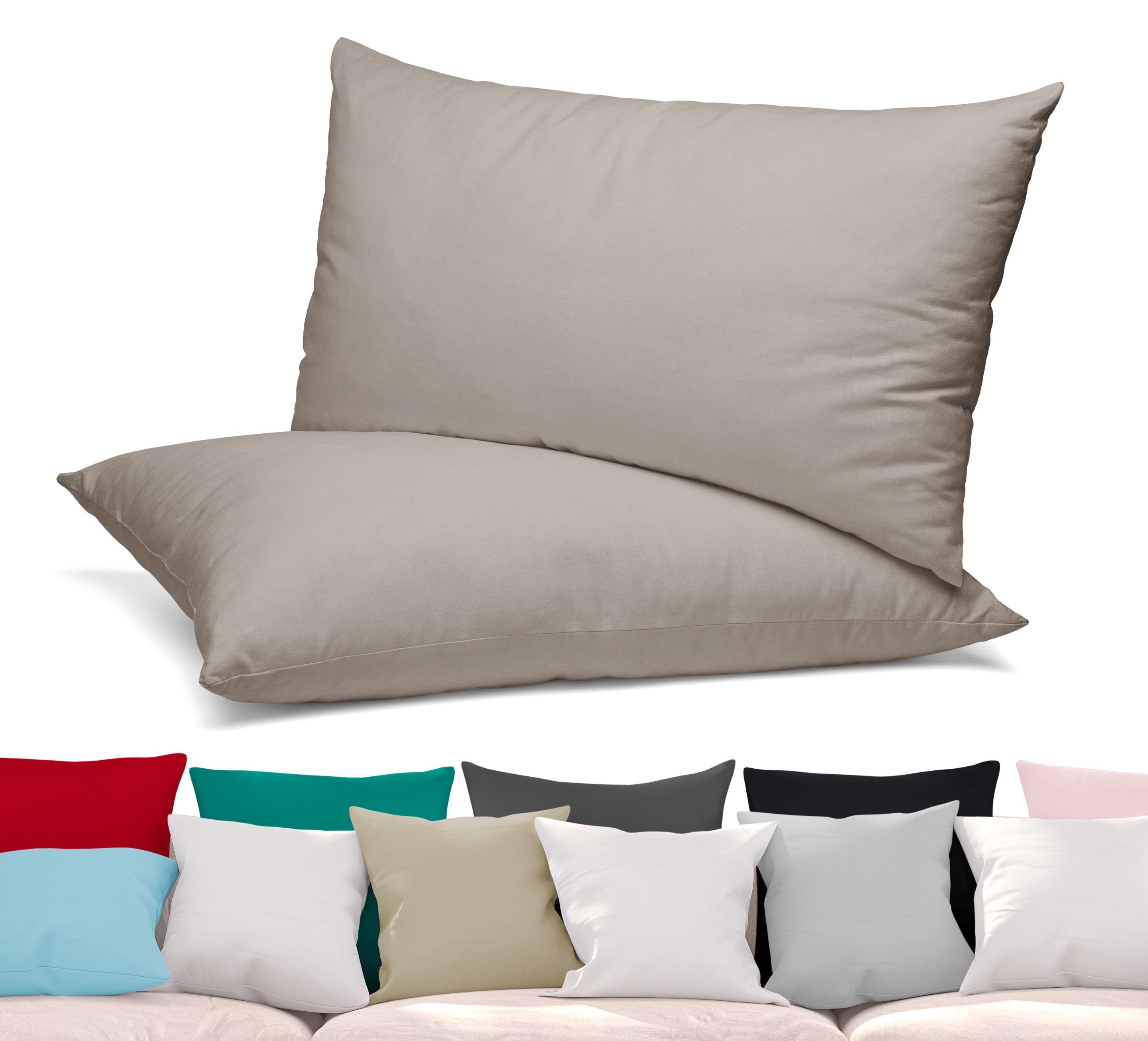 Beautex Kissenhüllen 2er Set Kissenbezug, Kissenhülle aus Baumwolle, Premiu günstig online kaufen