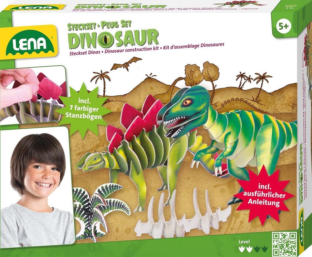 SIMM Spielwaren Steckspielzeug Dinosaurier, Dino, Bastelset, Steckset, Lena, Kinder Развивающие игры, Motorik, ‎Exploratorische Fähigkeit