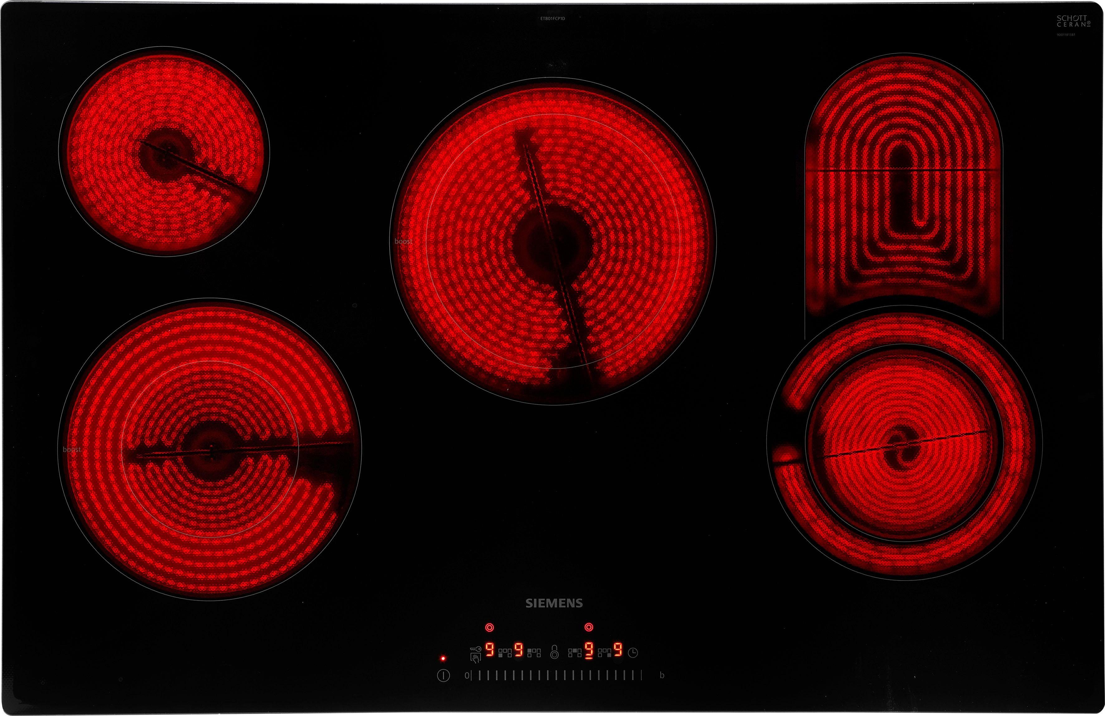 SIEMENS Elektro-Kochfeld von SCHOTT CERAN® iQ300 ET801FCP1D, 20 % mehr Leistung beim Aufheizen dank powerBoost-Funktion