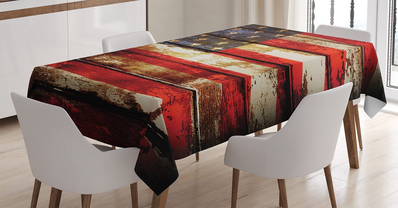 Abakuhaus den Farbfest Amerikanische Flagge Für Tischdecke Holz Bereich Klare Außen Waschbar Farben, geeignet Vintage