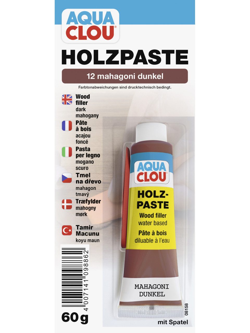 Aqua Clou Holzlack Clou Holzpaste 60 g mahagoni dunkel