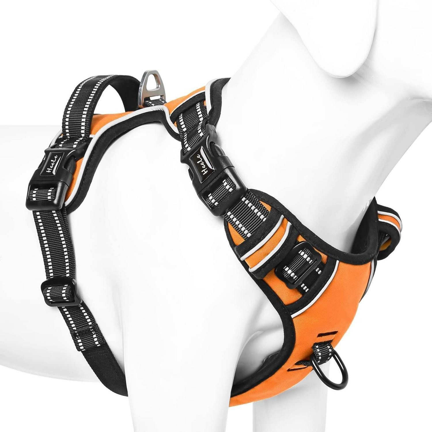 LuxusKollektion Hunde-Geschirr Hundegeschirr Reflektierend Orange S, Textil