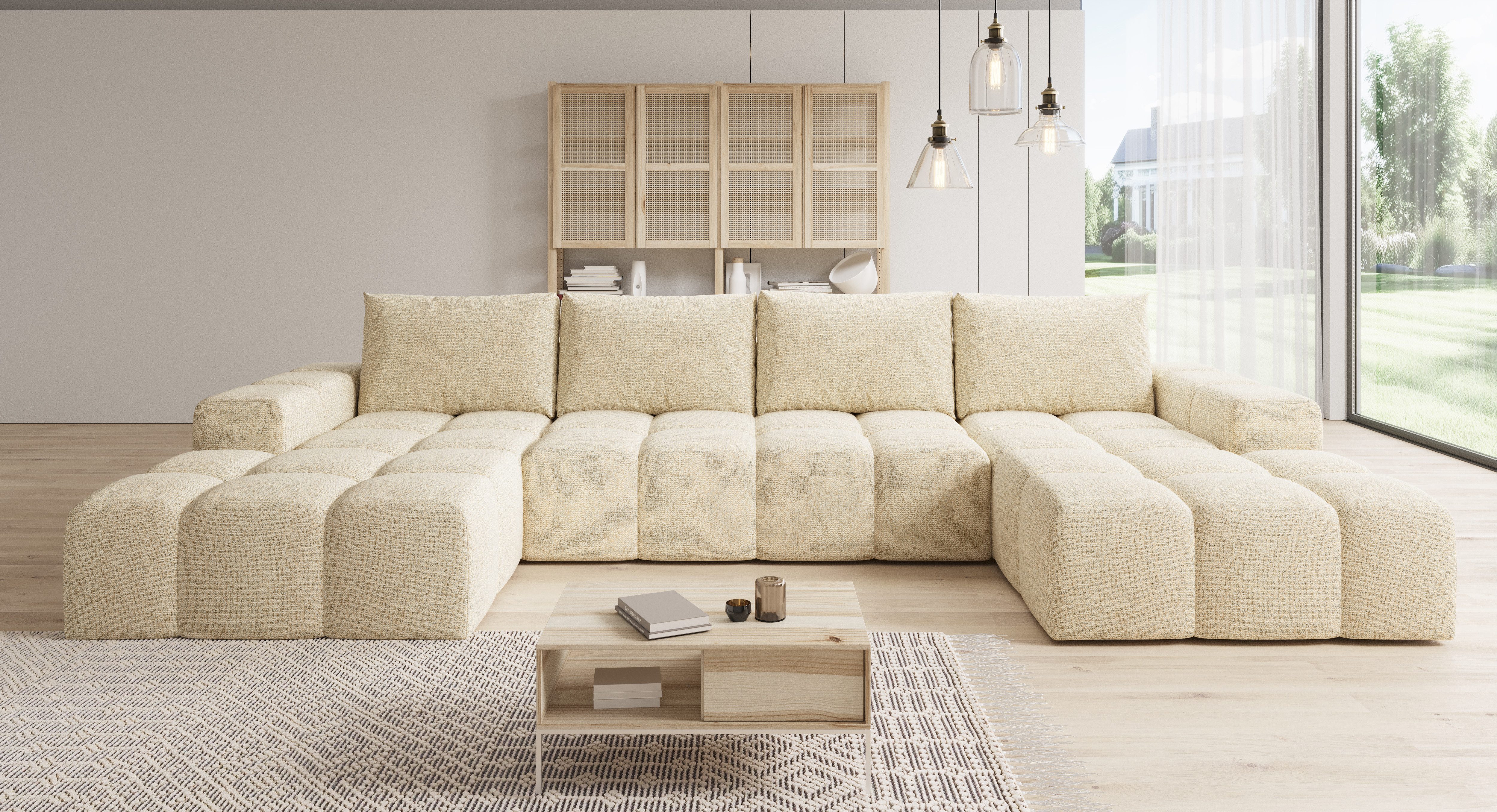 PROMETO Möbel Ecksofa Couch U-Form, Sofa günstig online kaufen