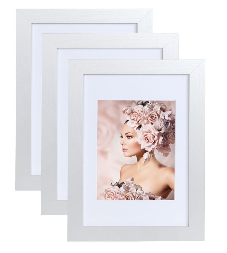 IDEAL TREND Bilderrahmen 3er Pack Holz Bilderrahmen Foto Plexi Rahmen Acryl Collage Wanddeko Po, für 1 Bilder (3 St), bruchsicheres Kunststoffglas