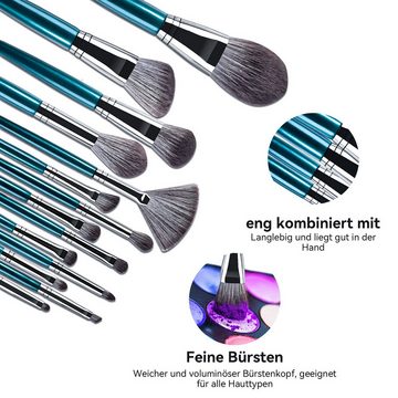 Senmudi Kosmetikpinsel-Set Make Up Pinselset 14tlg. Profi Schminkpinsel Kit, Makeup Foundation Brush Lidschatten Pinselset mit PU-Ledertasche