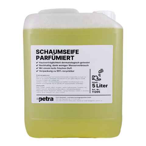 ≈petra Flüssigseife Schaumseife parfümiert [2x5 Liter Kanister] gelb, frischer Duft, besonders geeignet zum Nachfüllen von Schaumseifenspendern