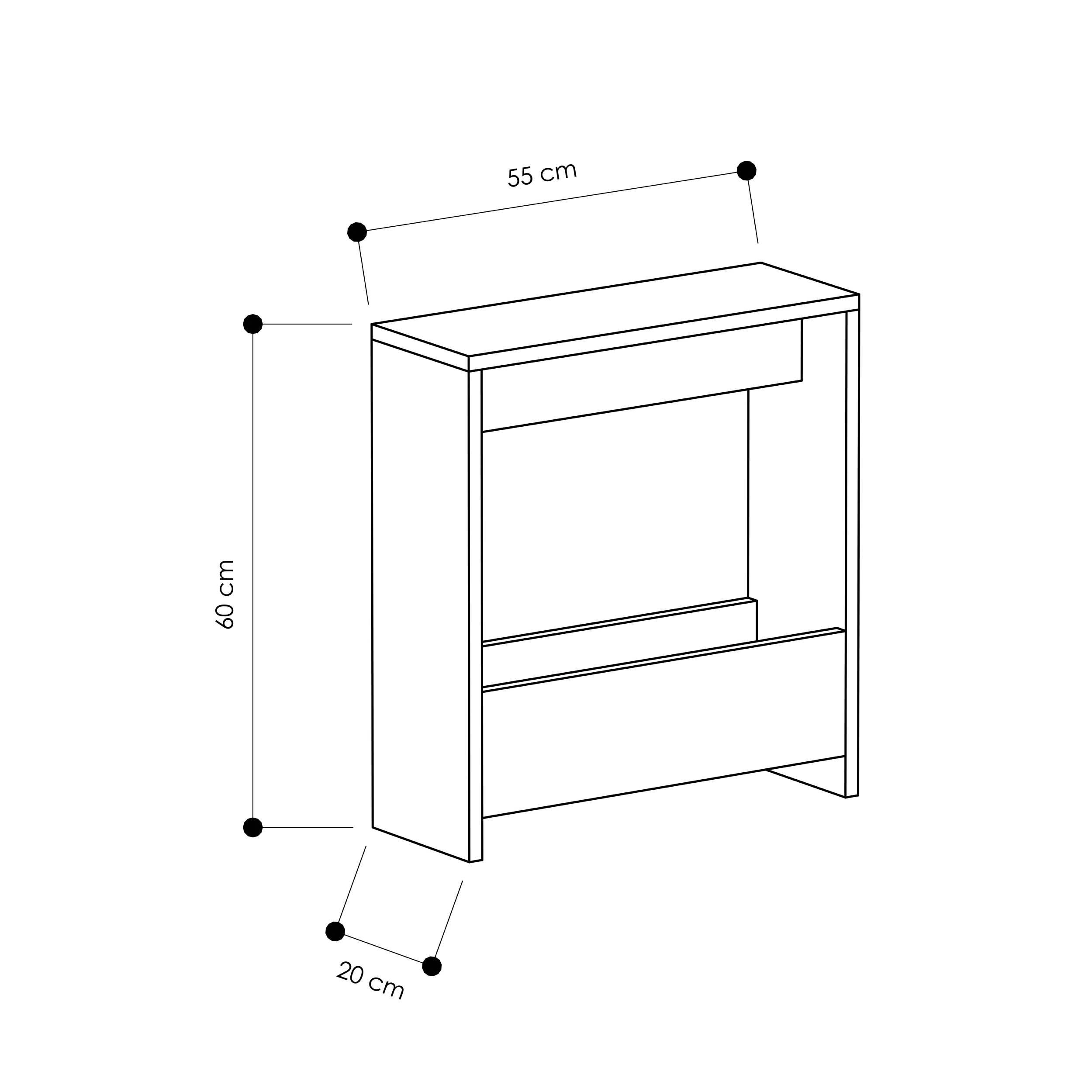 Decortie Beistelltisch Simpi (pack), mit Moderner cm Kreativität, 60 Mehrzweck Kaffee x Beistelltisch, x 20 55 Dunkler