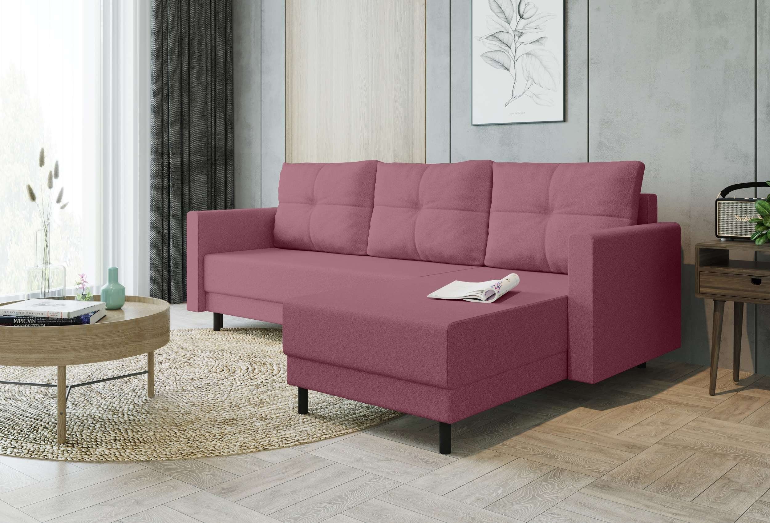 L-Form, Stylefy Design Eckcouch, mit Bettkasten, mit Sitzkomfort, Paloma, Modern Sofa, Bettfunktion, Ecksofa